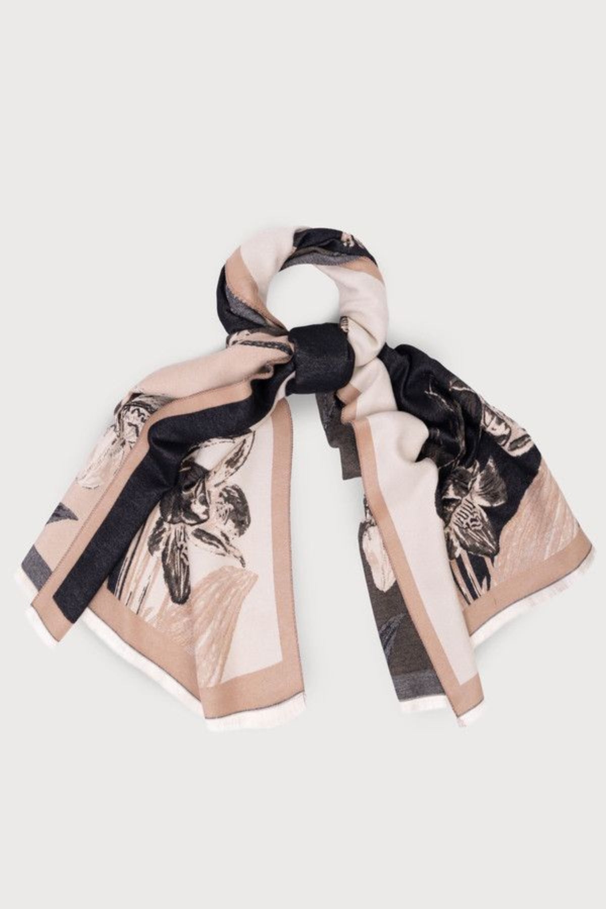 Reverie Botanical Reversible Scarf - BEIGE
