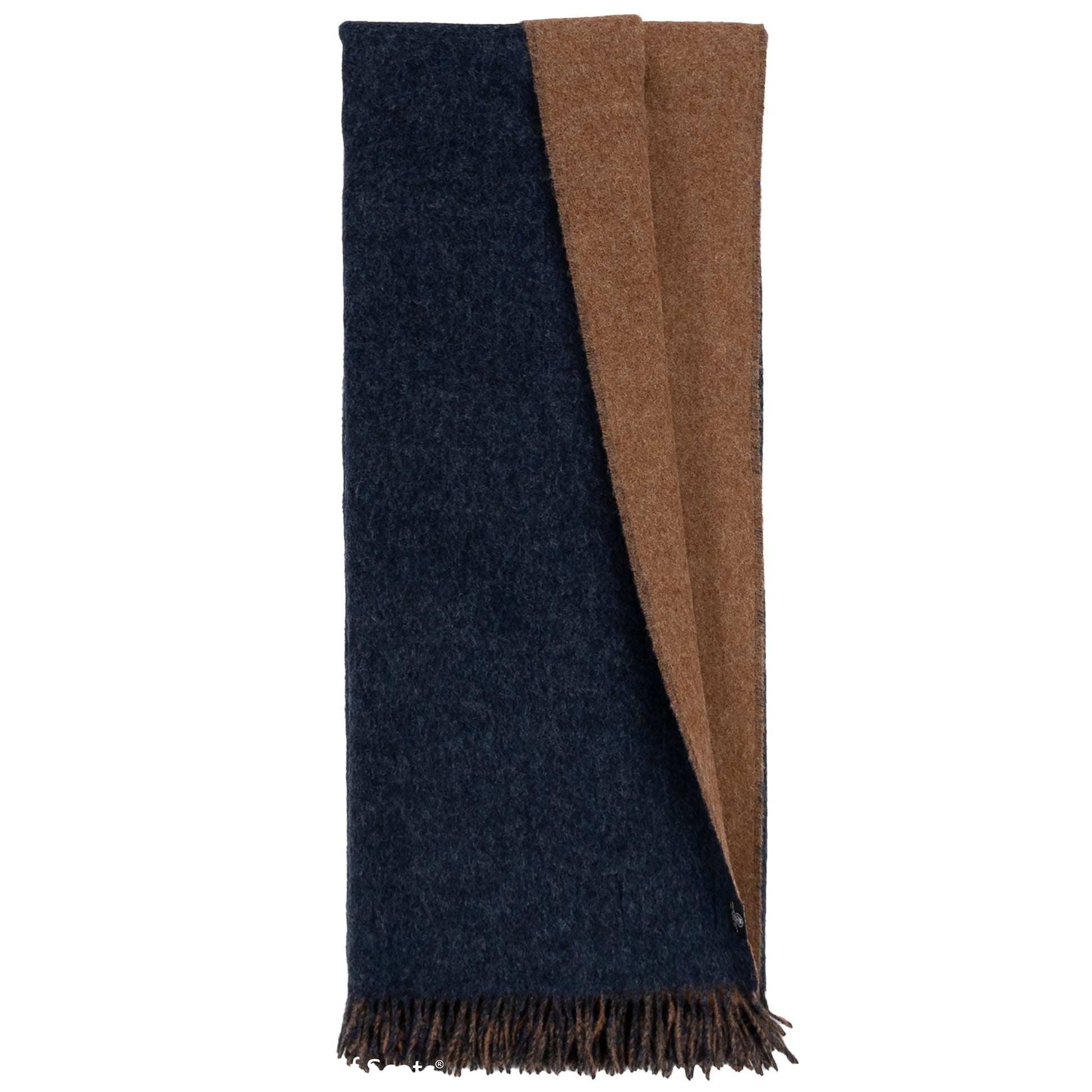 Highland Tweeds Reversible Double Cloth Throw (Charcoal/Camel) Available 4/25-Throws and Blankets-[bar code]-Prince of Scots
