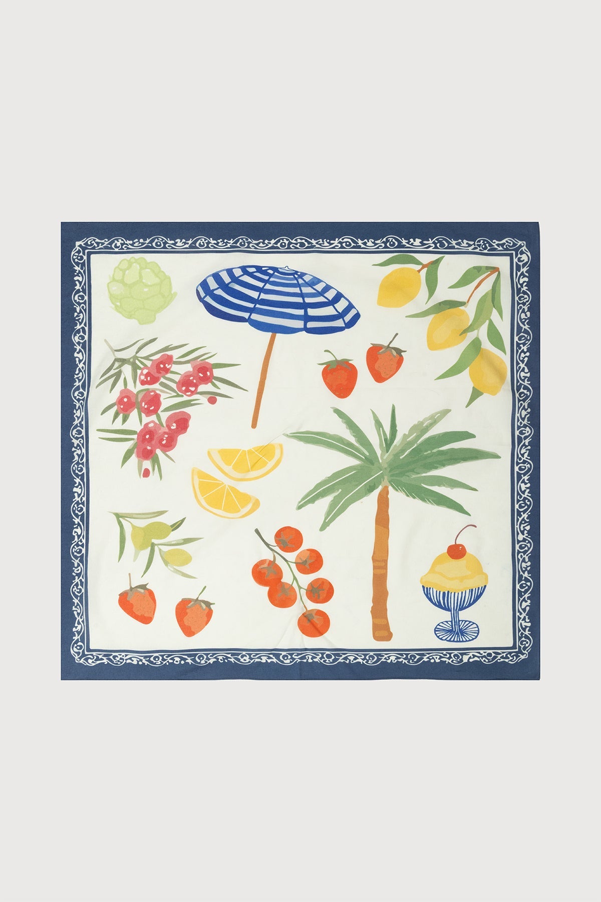 Summer Motif Bandana - Ivory Multi