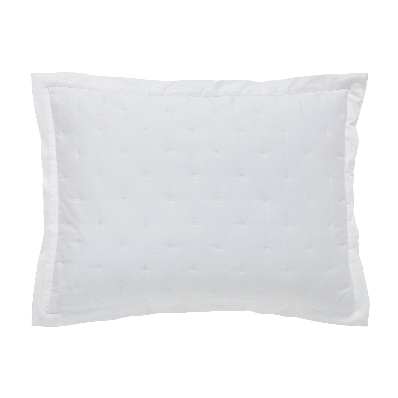 SS-349-2026_1|White quilted European sham with simple grid stitching. Clean, classic, and comfortable quilt bedding accent for versatile decor.