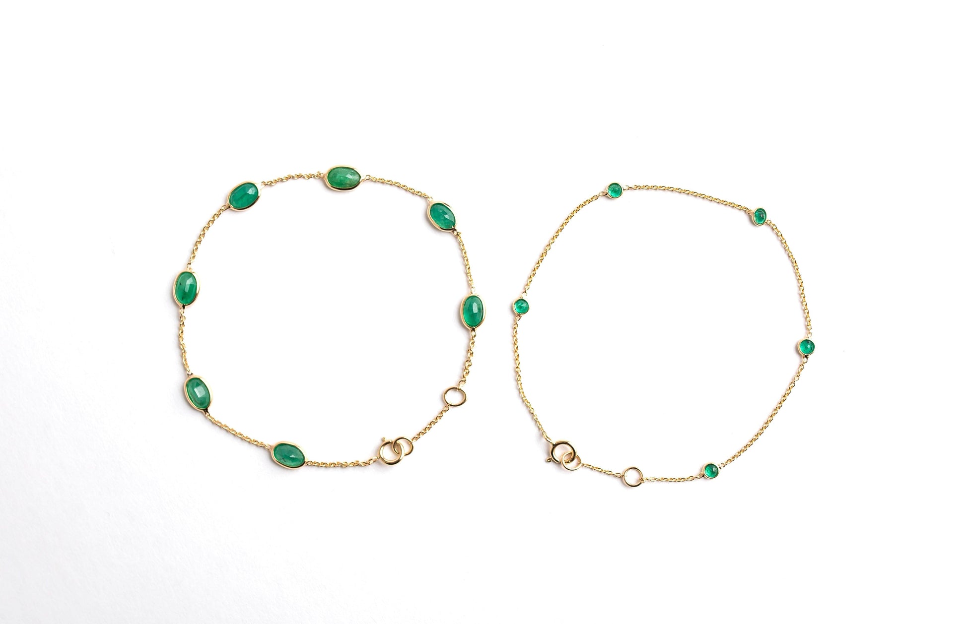 Emerald Spark (small) minimal everyday fine jewelry in solid gold and sterling 925 silver with natural gemstones.