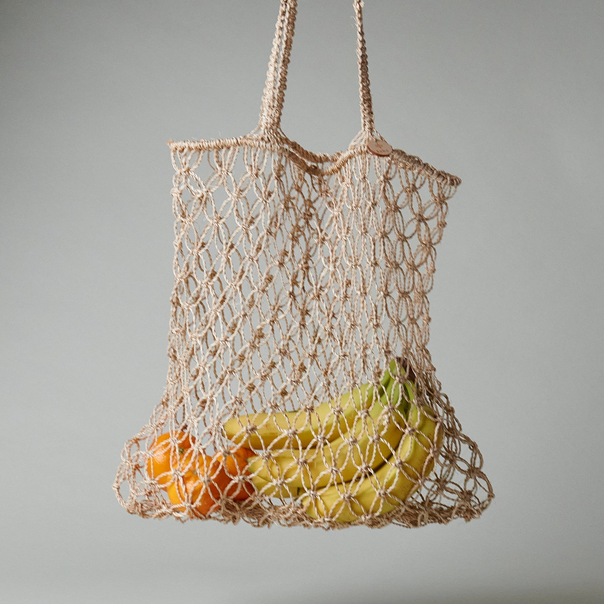 Isla Macramé Market Tote Bag, Natural