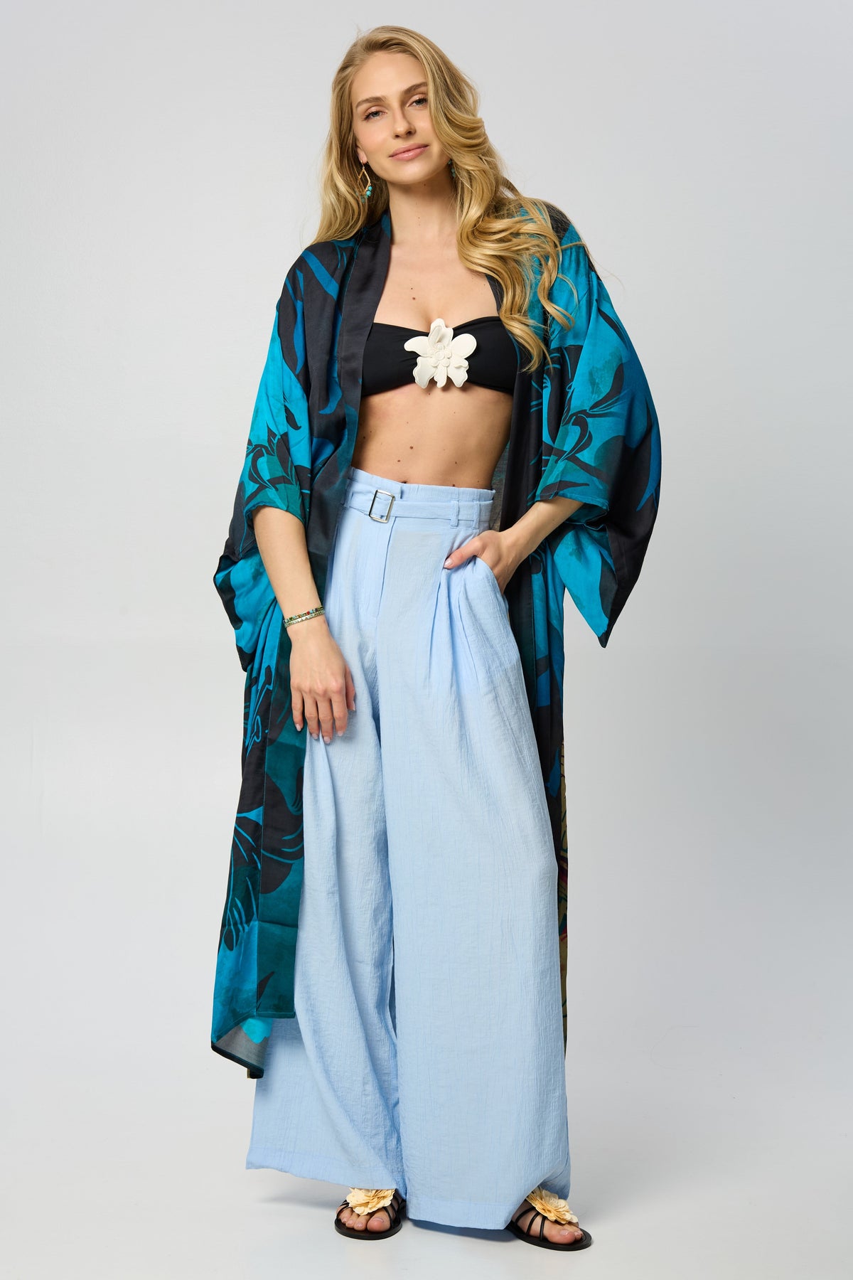 Summer ulta Kimono Abstract Midnight Blue