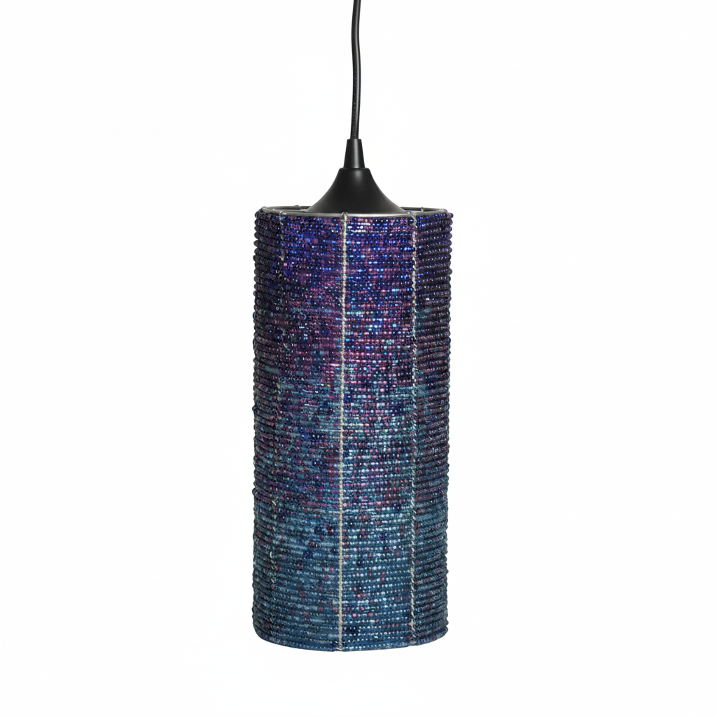 Pendant Deep Blue Sea beaded pendant light on white background