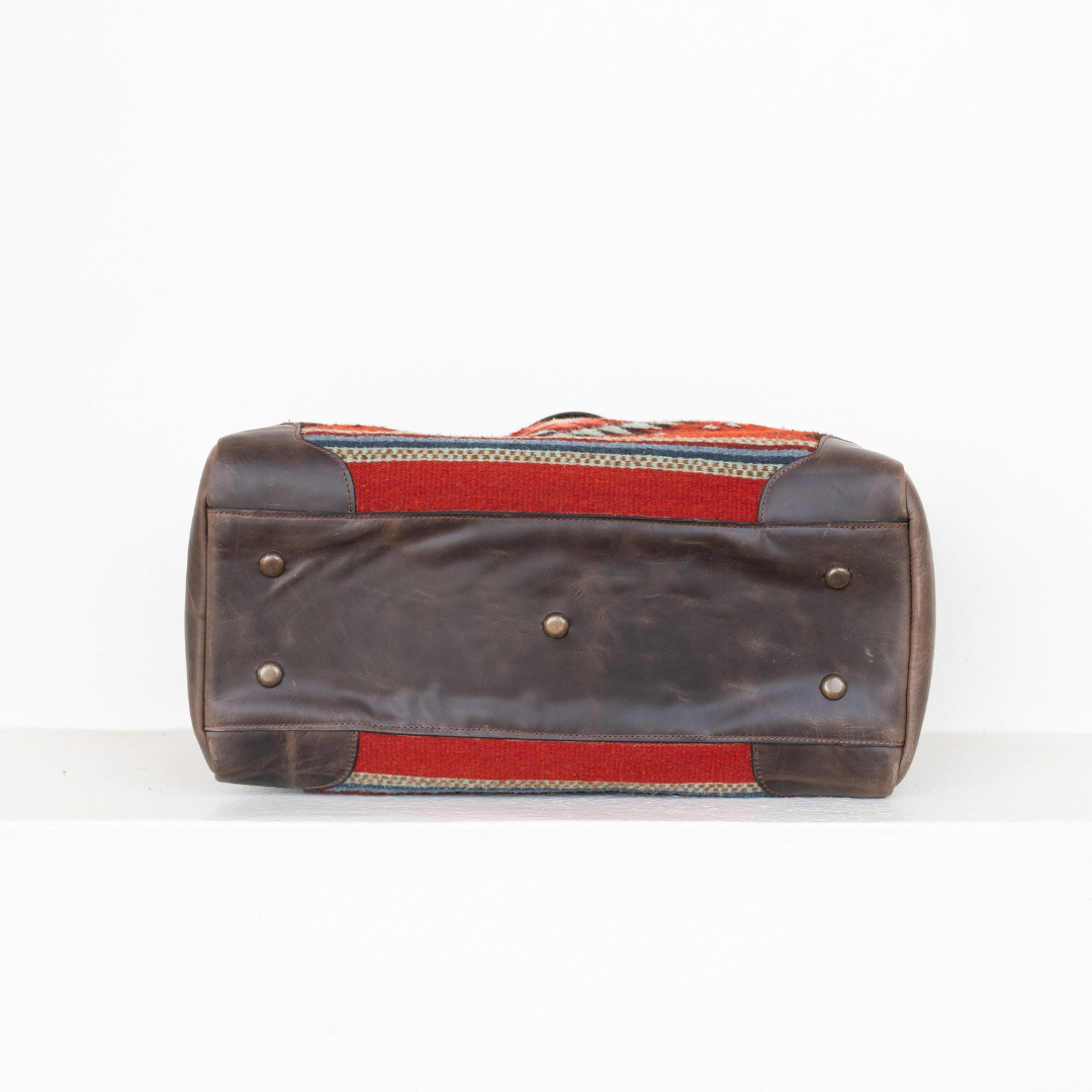 Bottom of Leather Weekender Bag