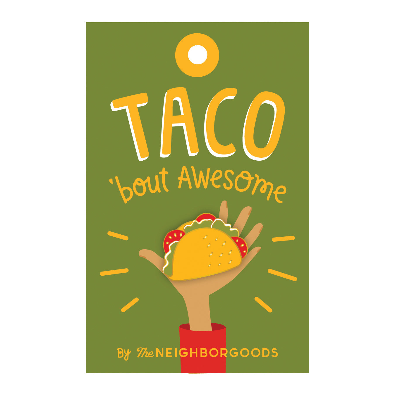 Packaged enamel taco pin
