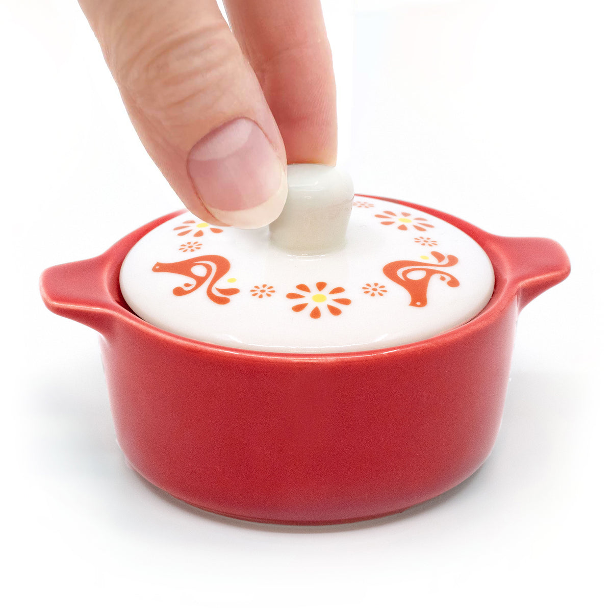 Pyrex-Inspired Friendship Casserole Ceramic Trinket Box