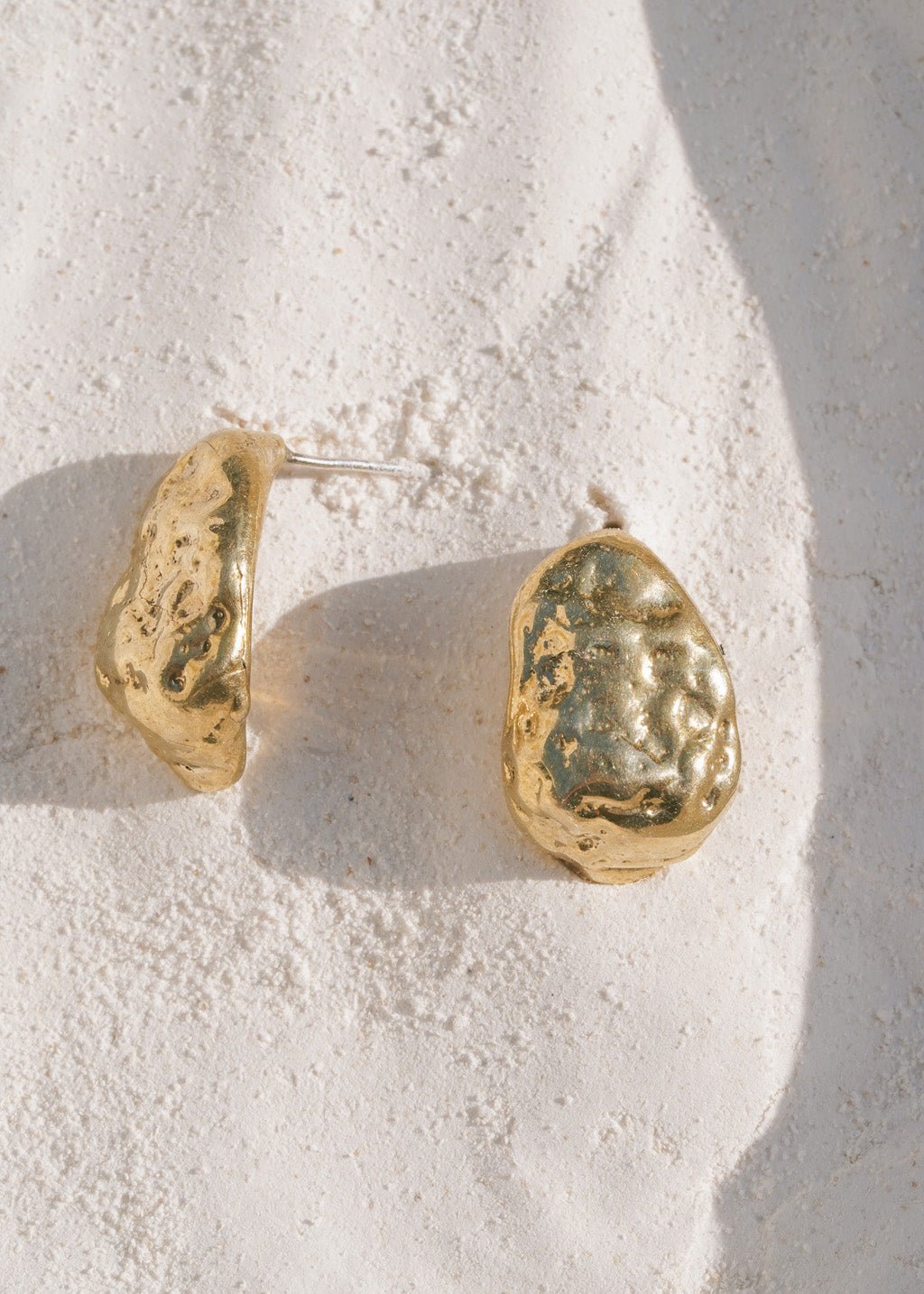 Gold Nugget Dome Earrings - Dea Dia