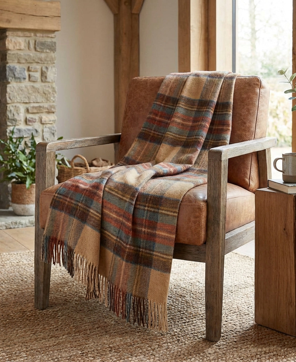 Highland Tweeds Shetland Lambswool Throw (Antique Dress Stewart)-Throws and Blankets-[bar code]-Prince of Scots