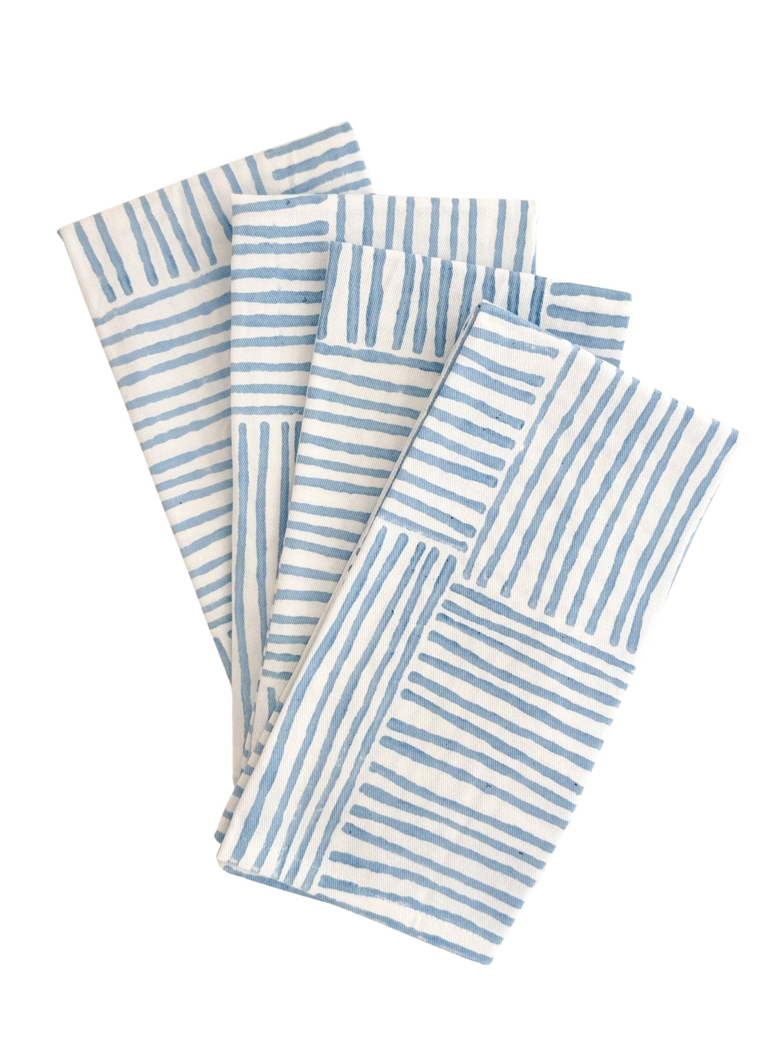 Organic Napkins (set of 4) - Stripe, Uniform Blue - The Mended Company
