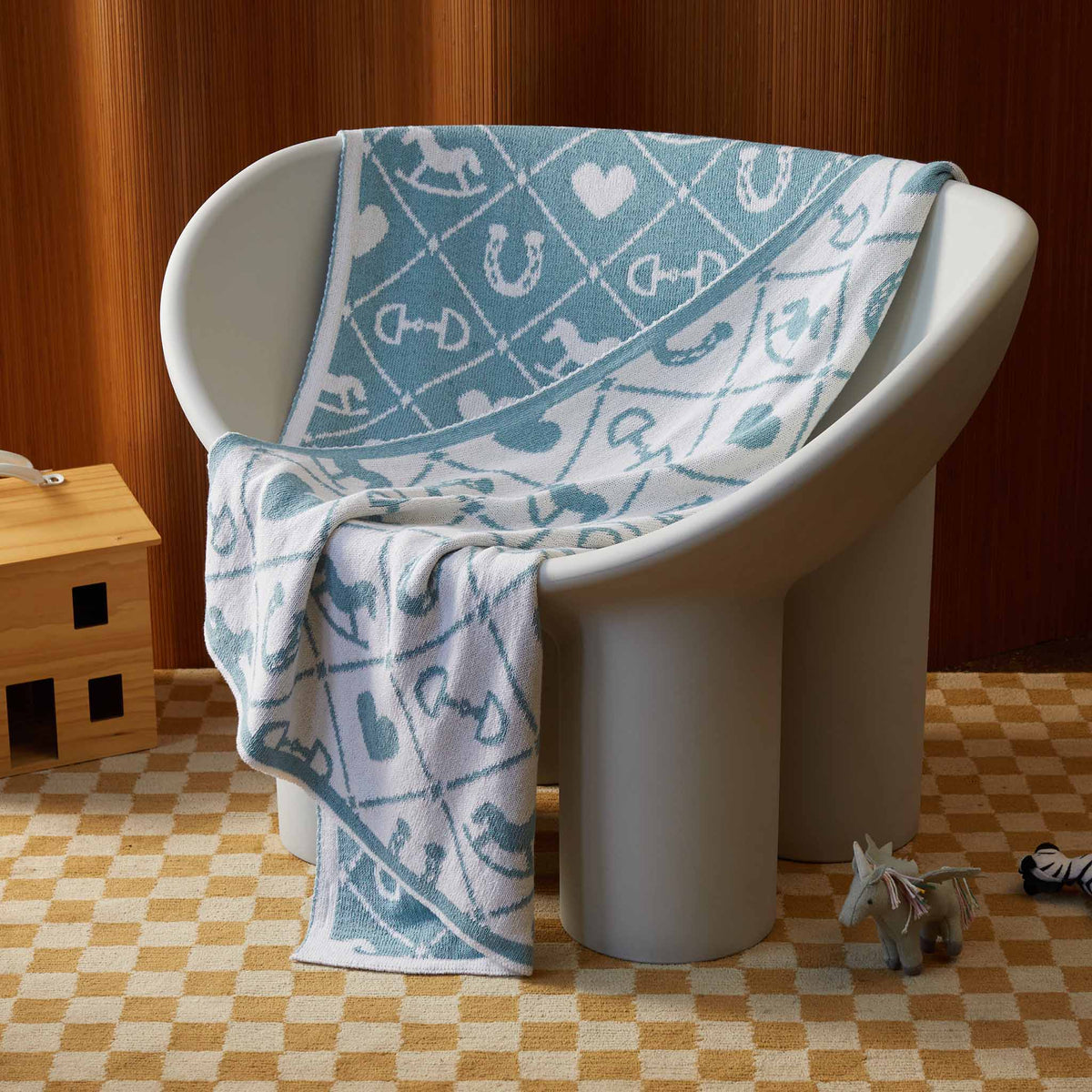 in2green Eco Baby Throws Baby Cotton Knit Blanket - Pony Quilt