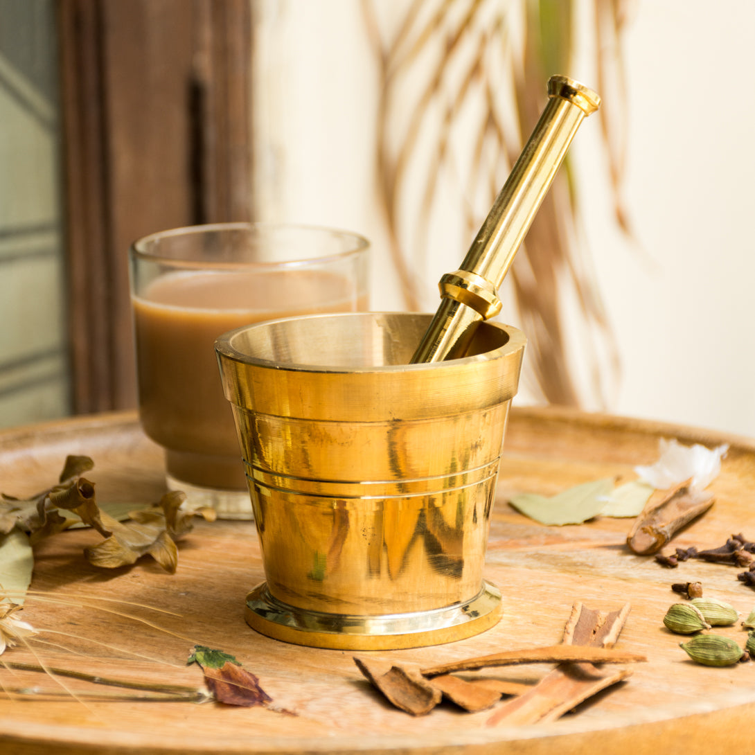 Brass Mortar and Pestle P-TAL
