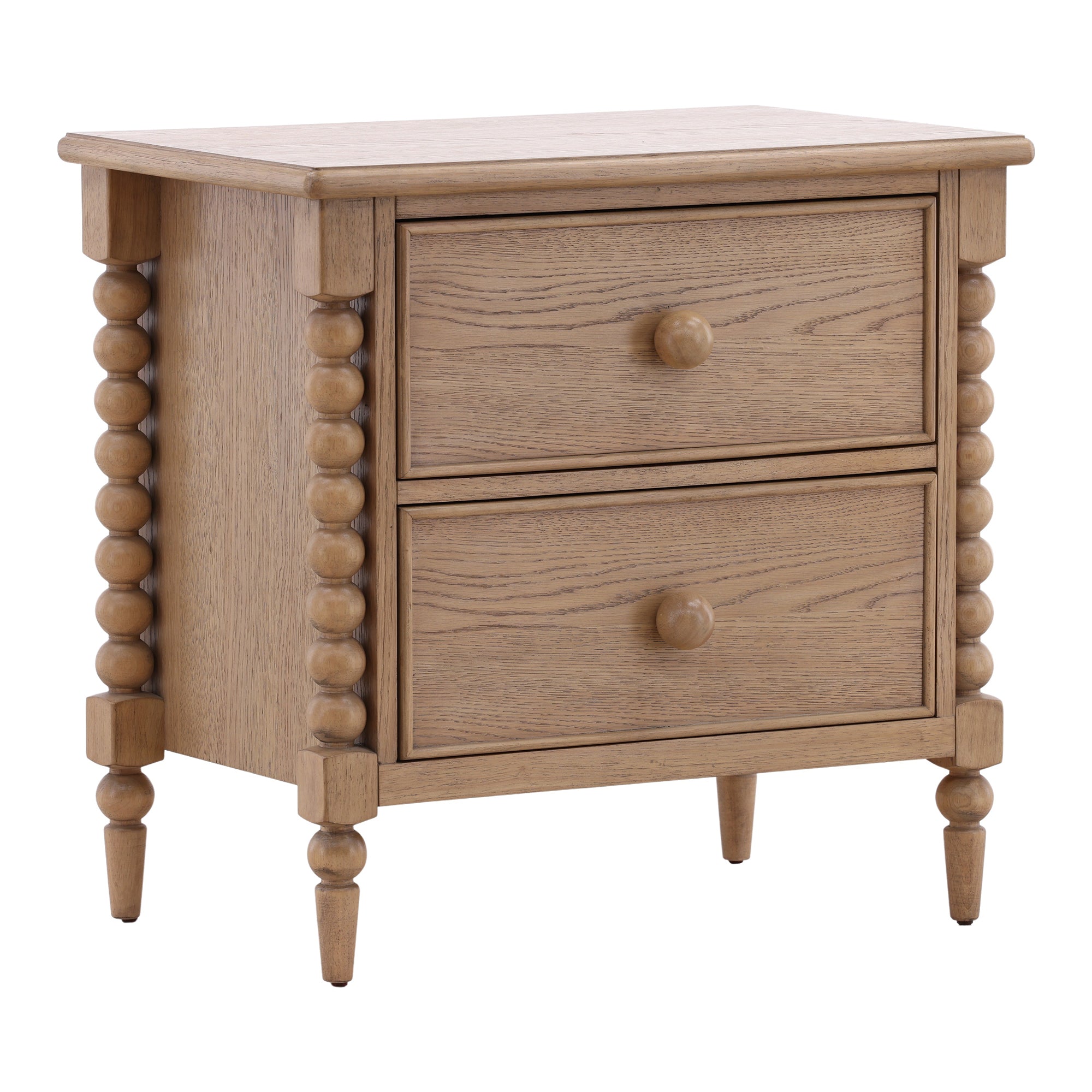 Maribel Two-Drawer Nightstand - Natural