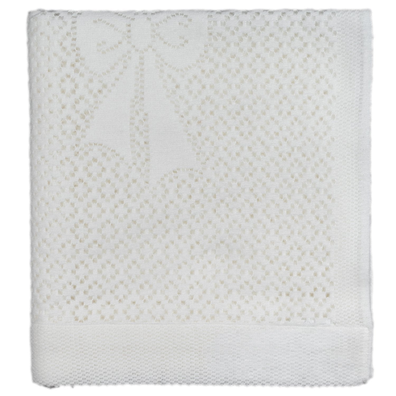 Southampton Home Lace Weave Bears & Bows Baby Blanket ~ White ~-Gifts-[bar code]-Prince of Scots