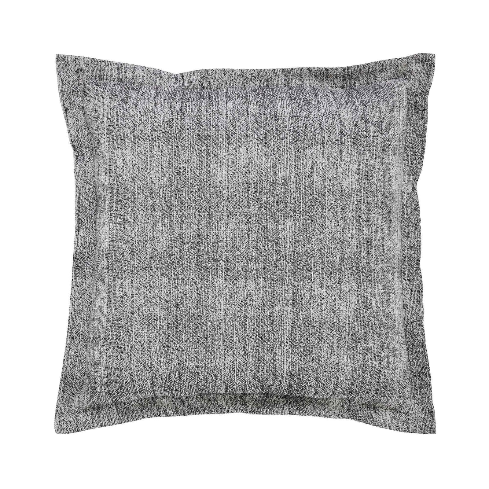 ES-034-2626_1|Elegant charcoal gray textured duvet cover sham with a subtle geometric pattern, adding sophistication to any modern bed.
