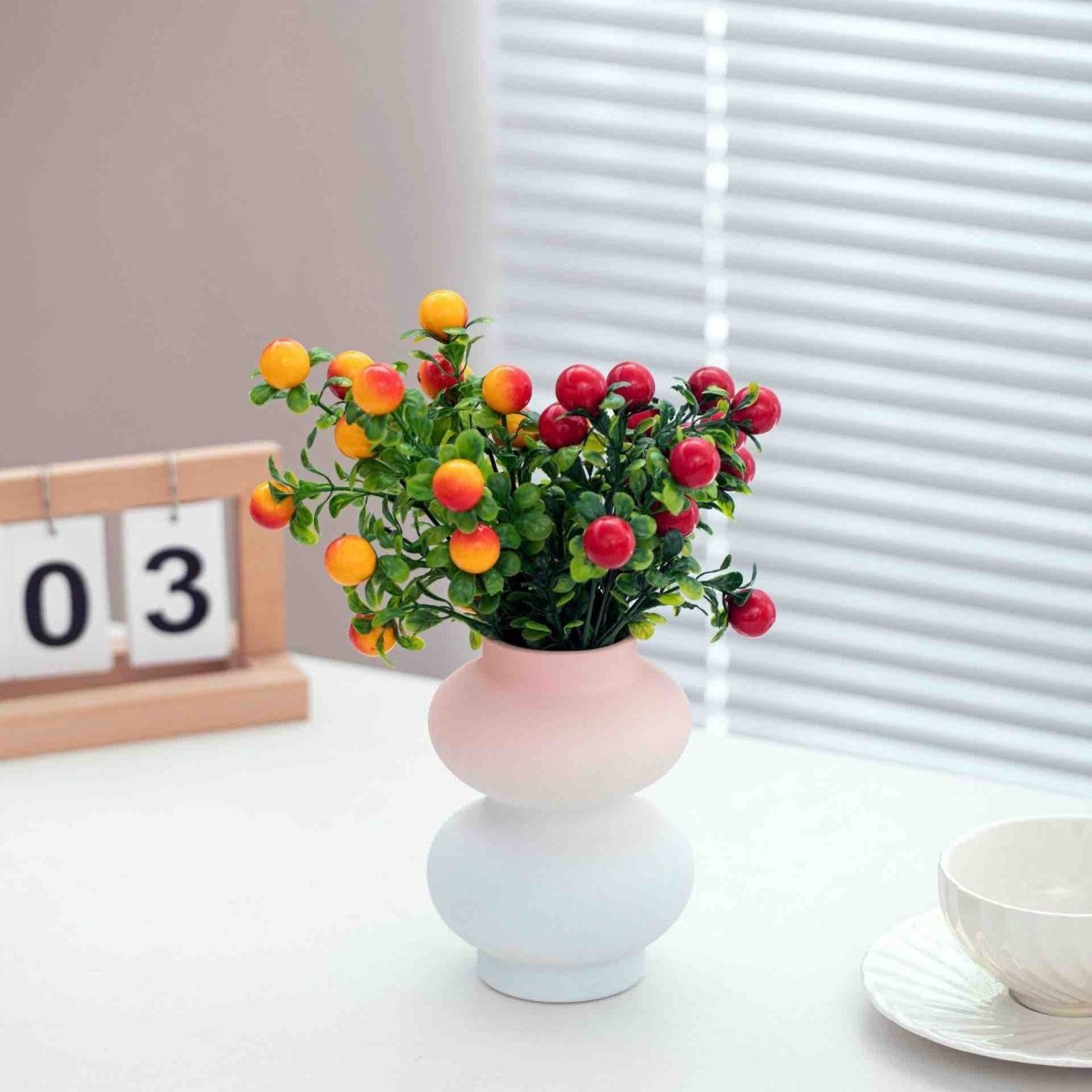 Handmade Ceramic Gradient Vase, Dopamine Geometric Matte Flower Vessels - Vases - Ceramic Gradient Vase-E - INSPECIAL HOME