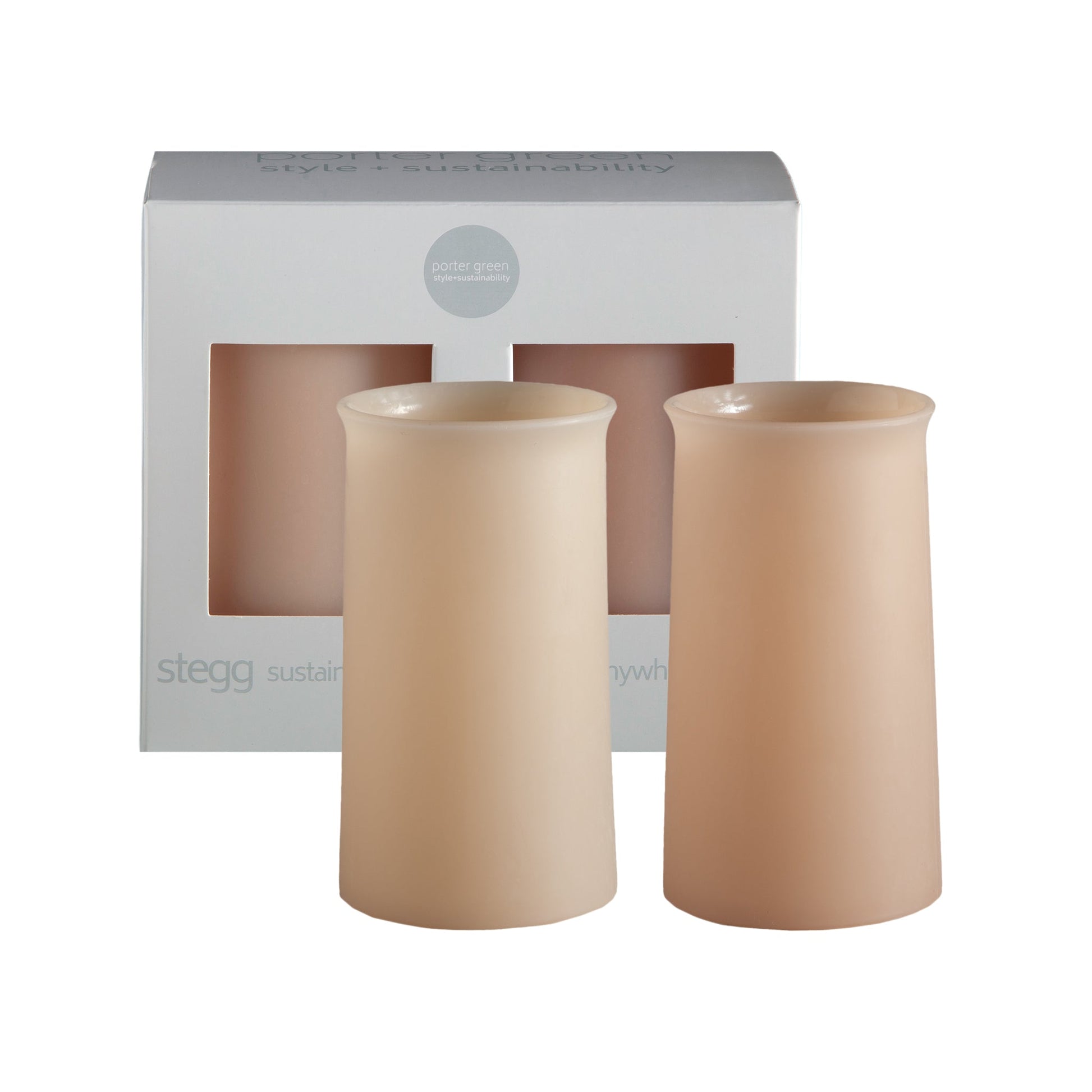 wheat + oat | stegg | silicone unbreakable highball glasses - porter green | style + sustainability