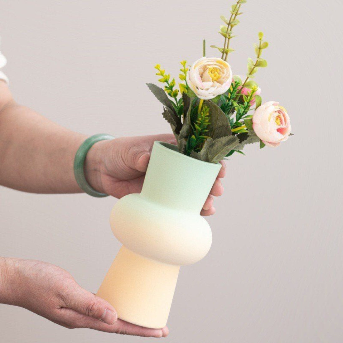 Handmade Ceramic Gradient Vase, Dopamine Geometric Matte Flower Vessels - Vases - Ceramic Gradient Vase - A - INSPECIAL HOME