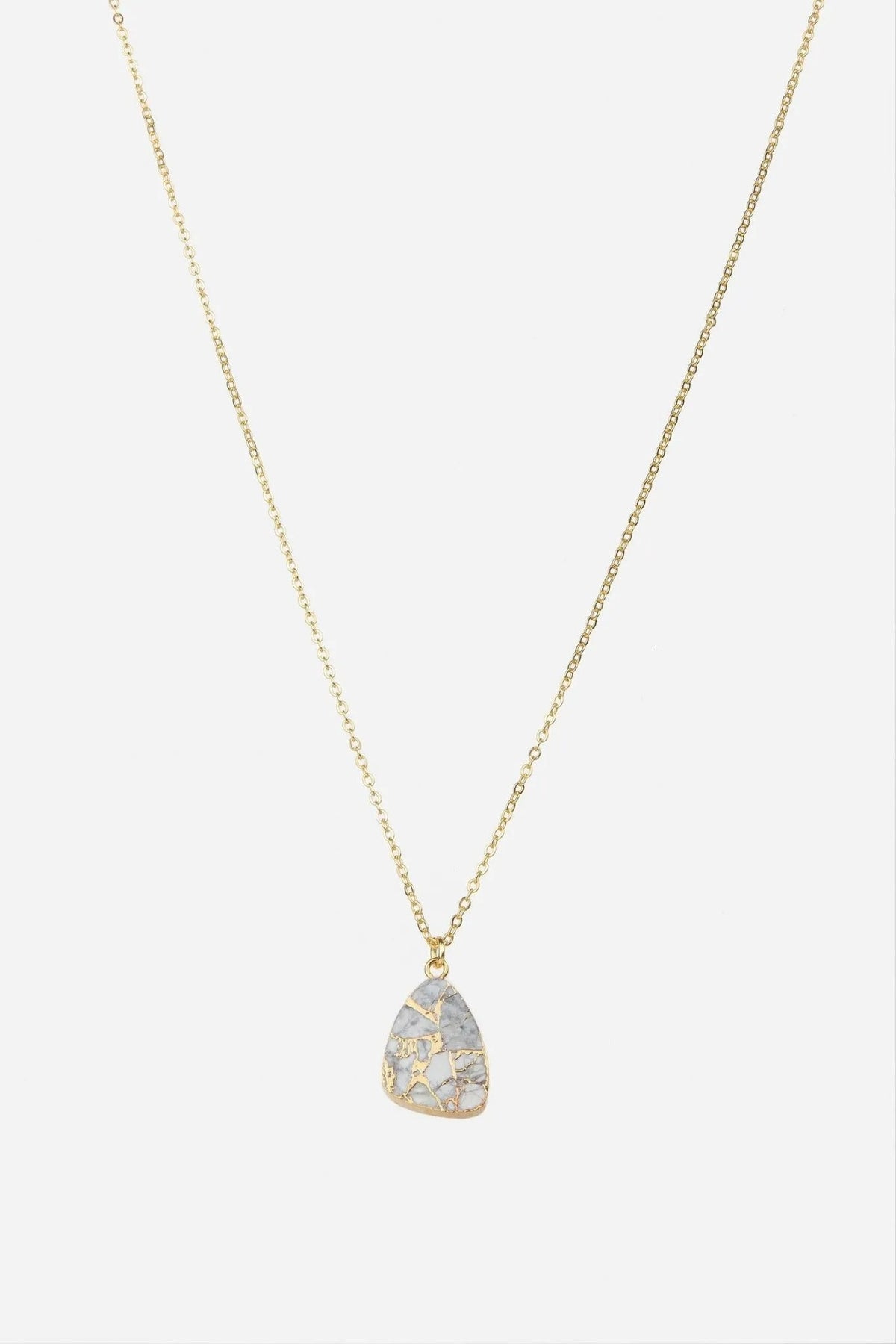 Mojave Triangle Mixed Gemstone Necklace White