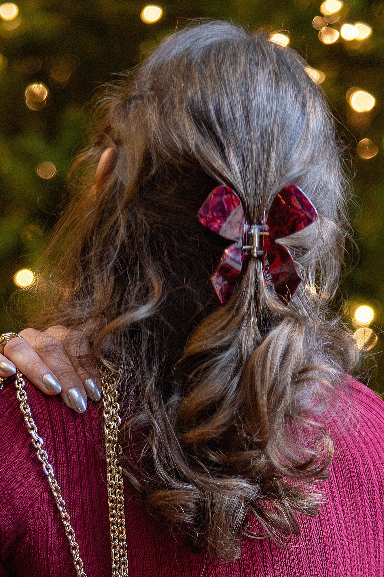 Bow Claw in Burgundy