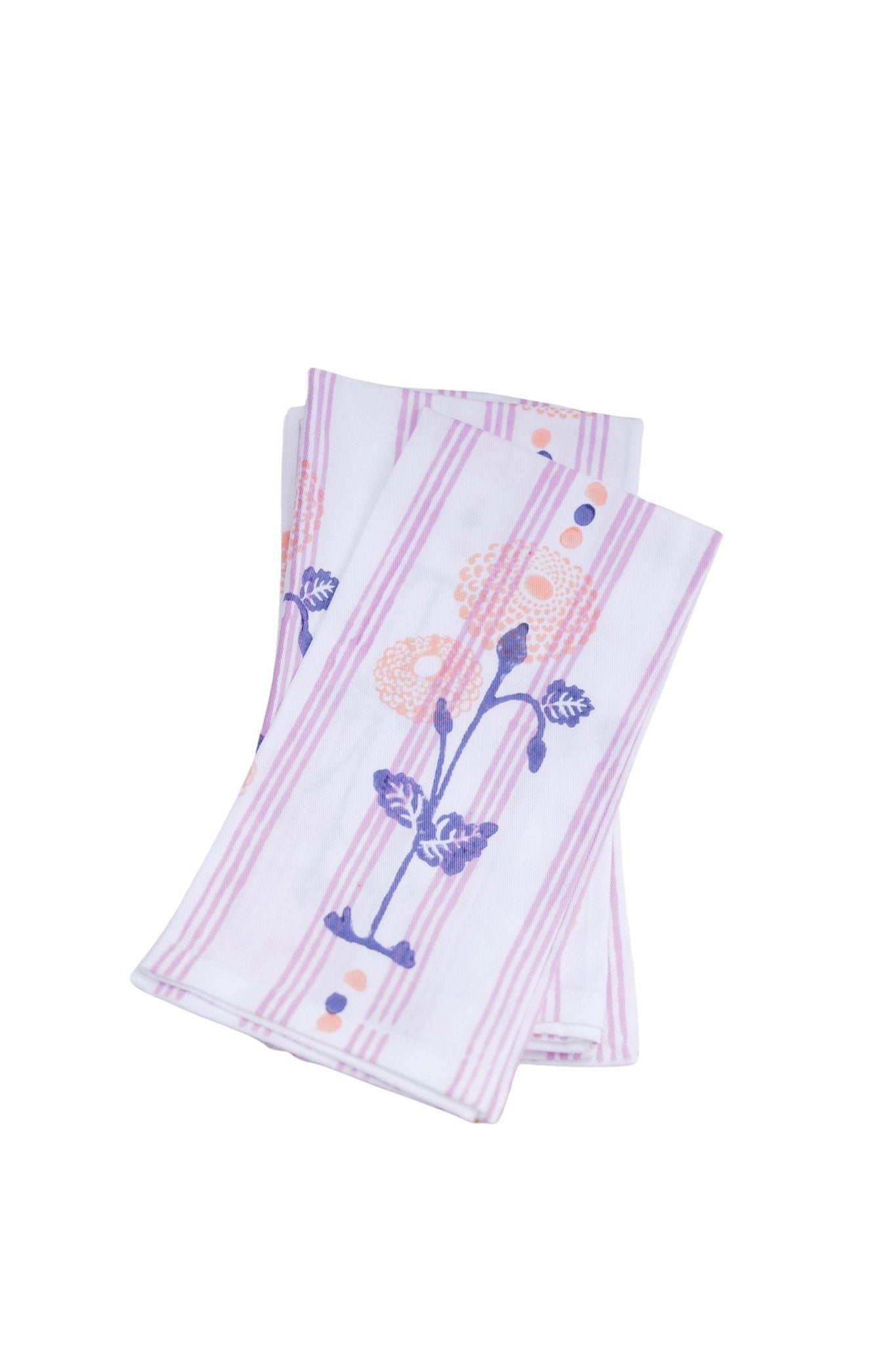 Organic Napkins (set of 4) - Marigold Stripe - Lilac - The Mended Company