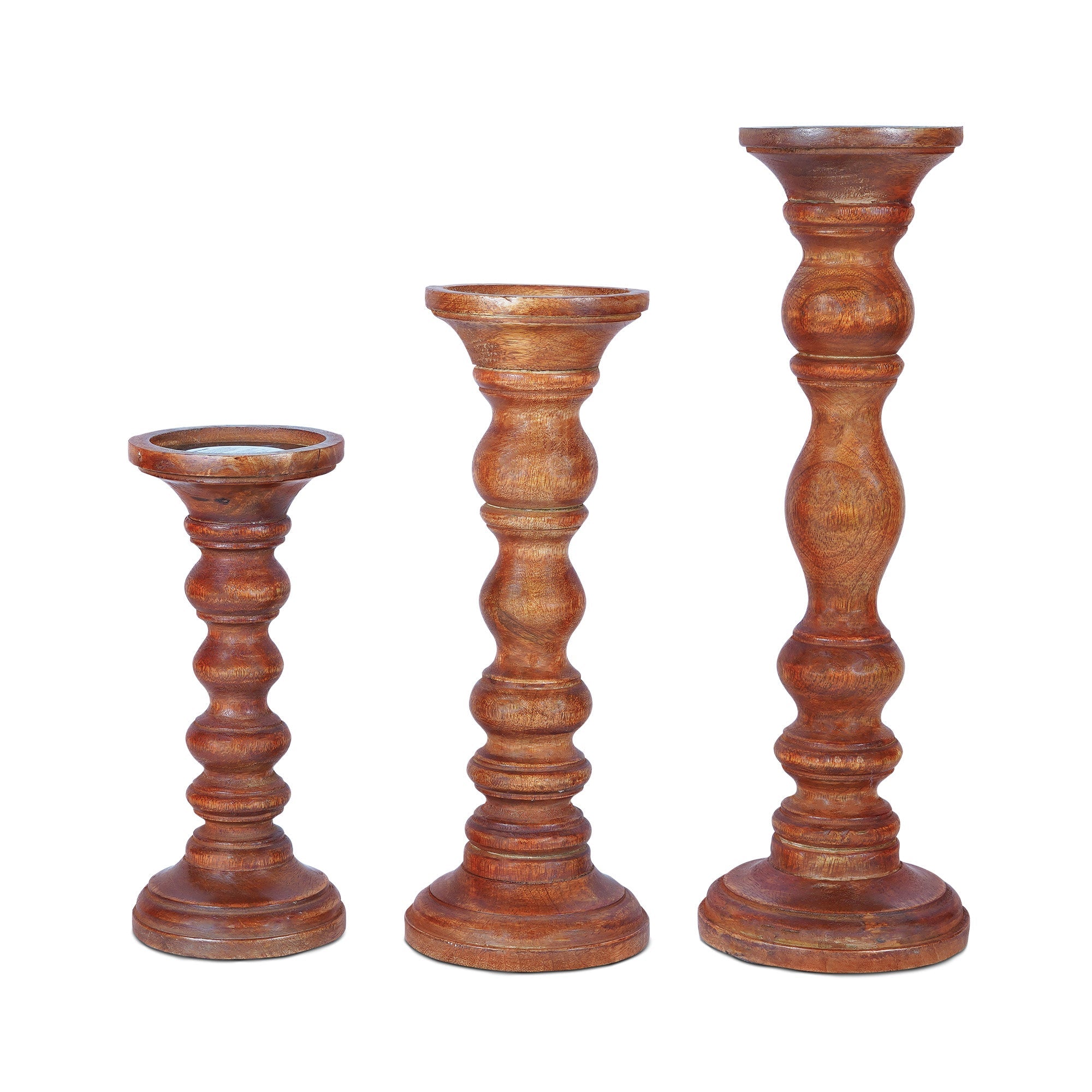 Willow Pillar Candleholder Set of 3