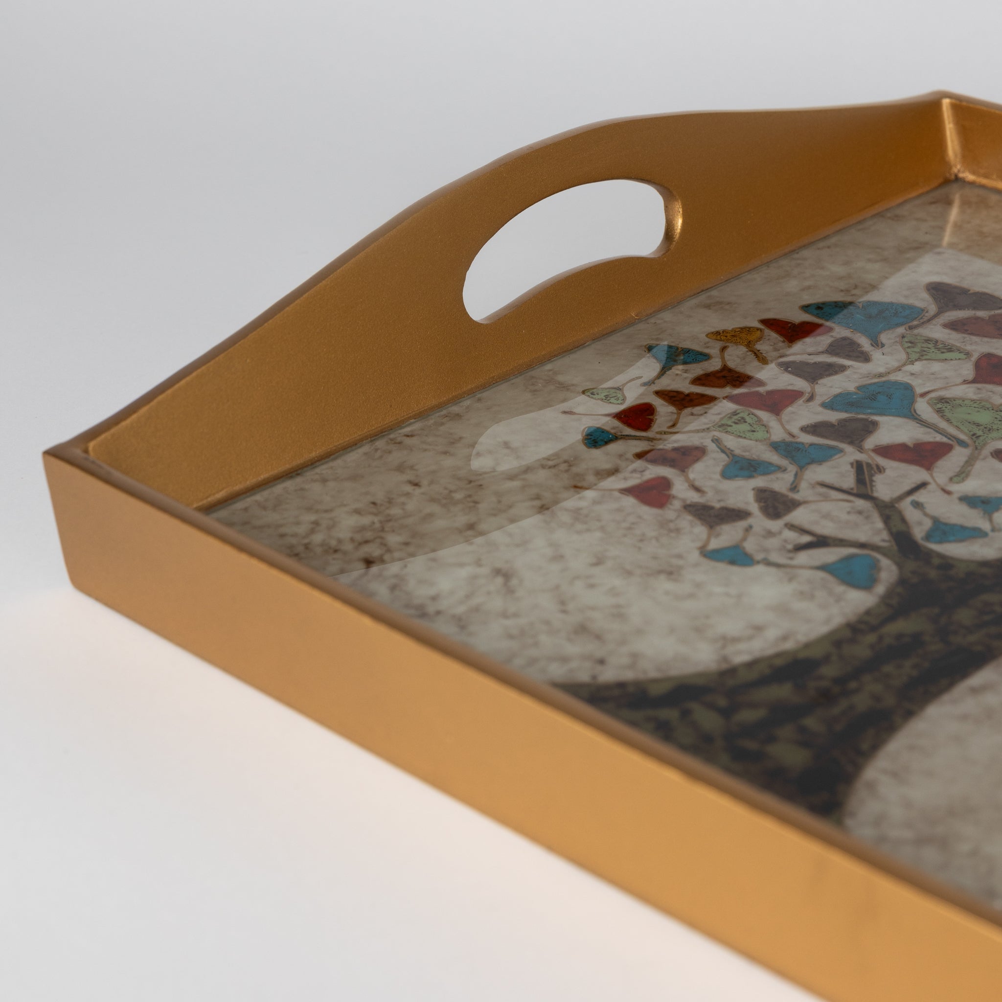 Ginkgo Tree Reverse Painted Tray - Thumbnail 4