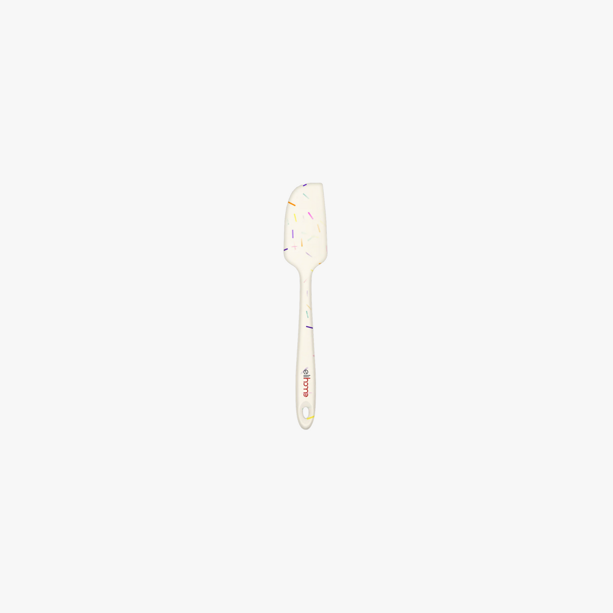 Elihome Mini Silicone Spatula in Sprinkles, 8.7 inches by 1.5 inches with seamless one piece design, reinforced steel core and ergonomic non-slip handle