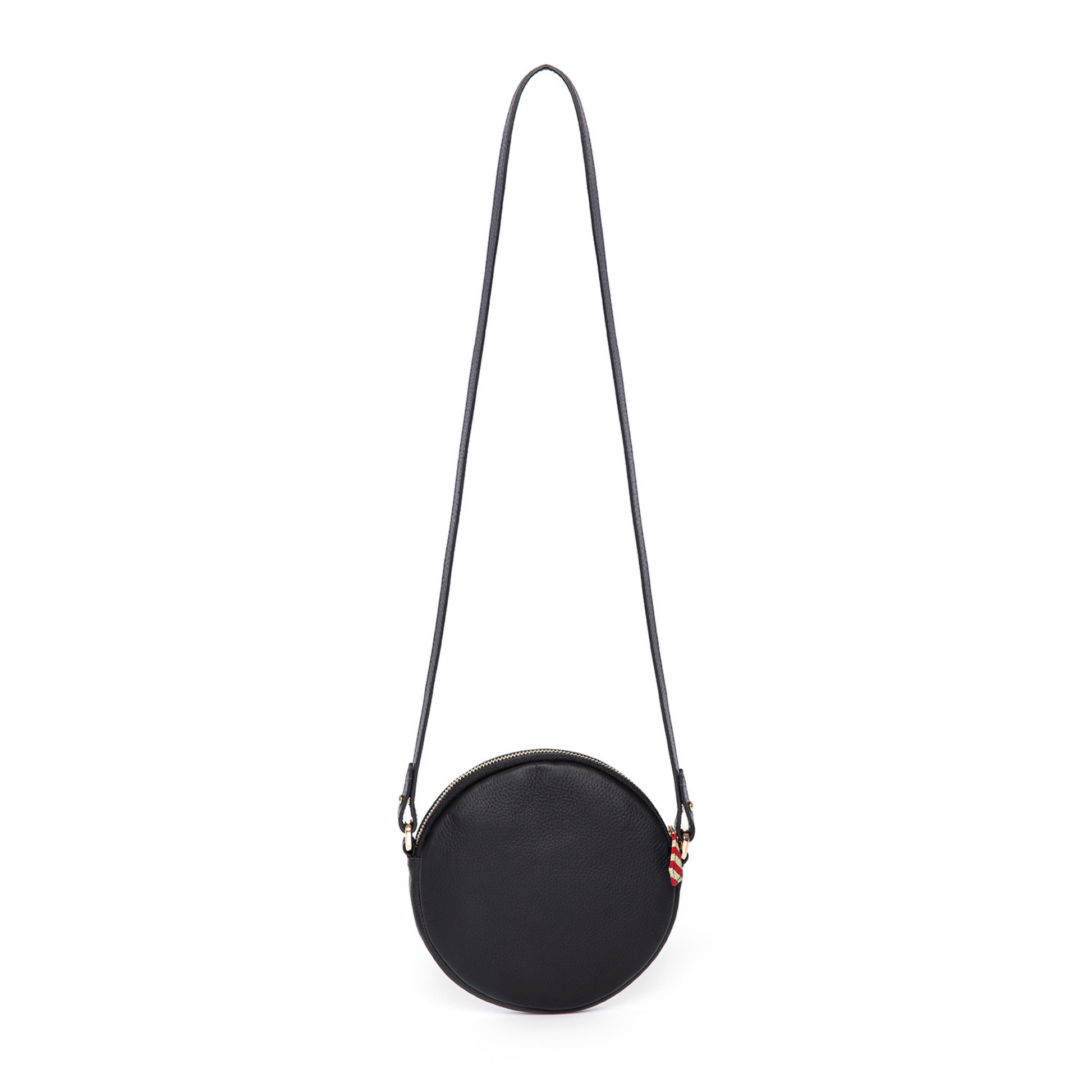 to-go functional leather crossbody bag. The front panel is made of turkish fabric