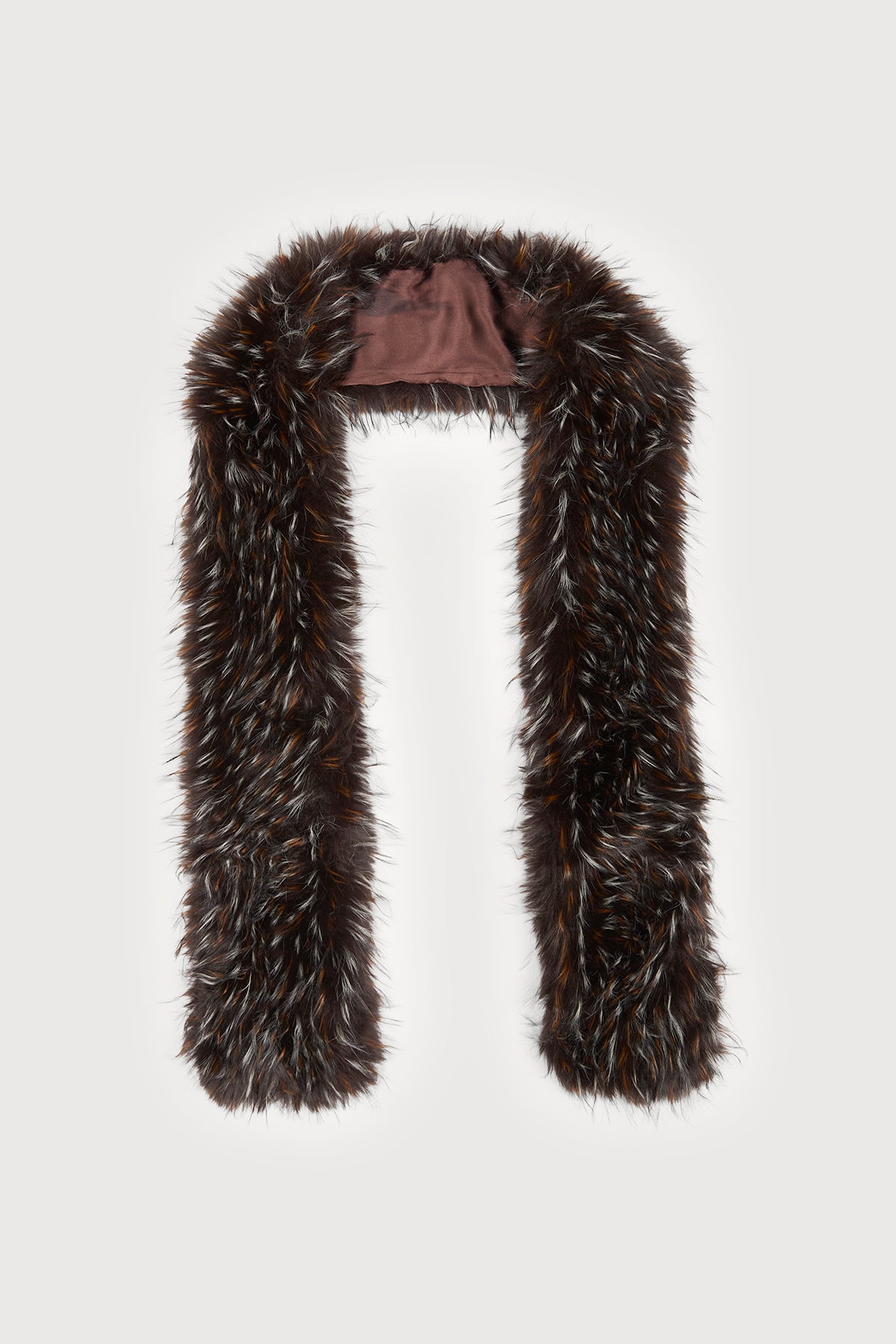 Faux Fur Statement Scarf - Brown Multi