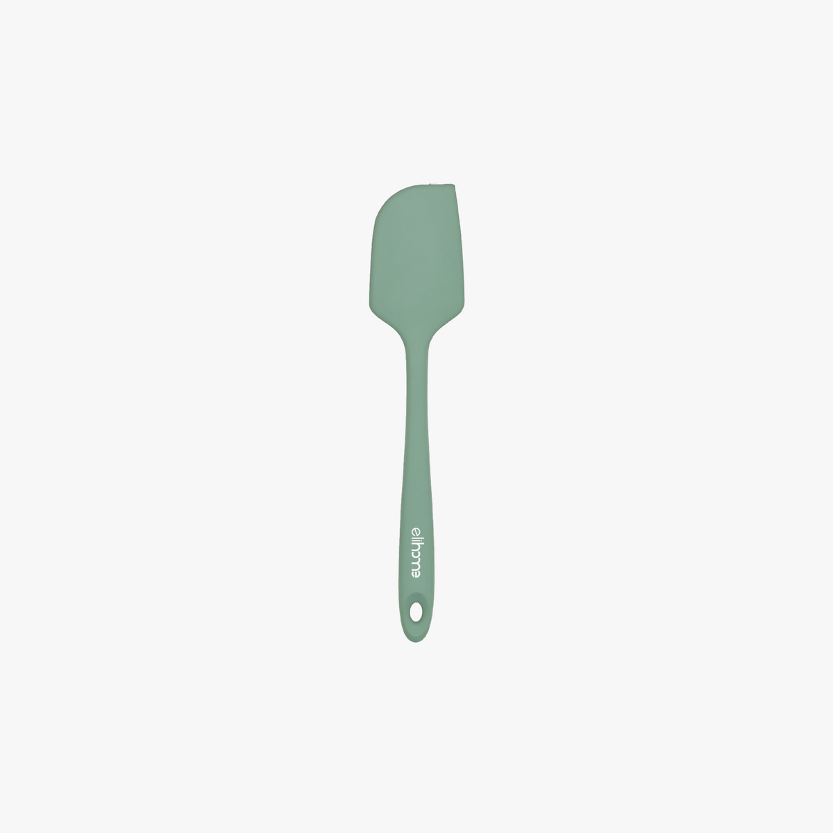 Elihome Classic Silicone Spatula in Sage Green, 11 inches by 2.2 inches with seamless one piece design, reinforced steel core and ergonomic non-slip handle