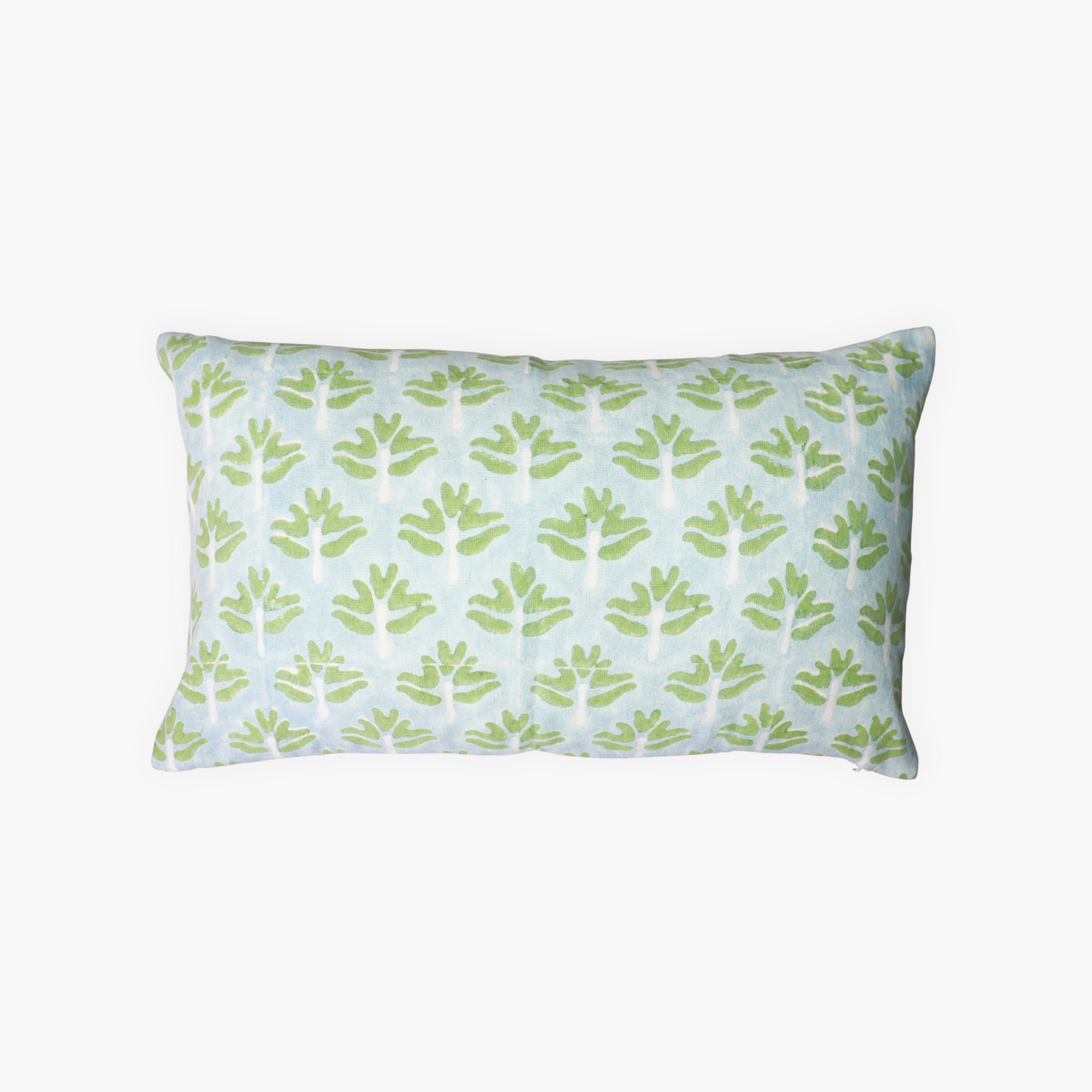 Zeenat Lumbar Throw Pillow Cover - Powder Blue