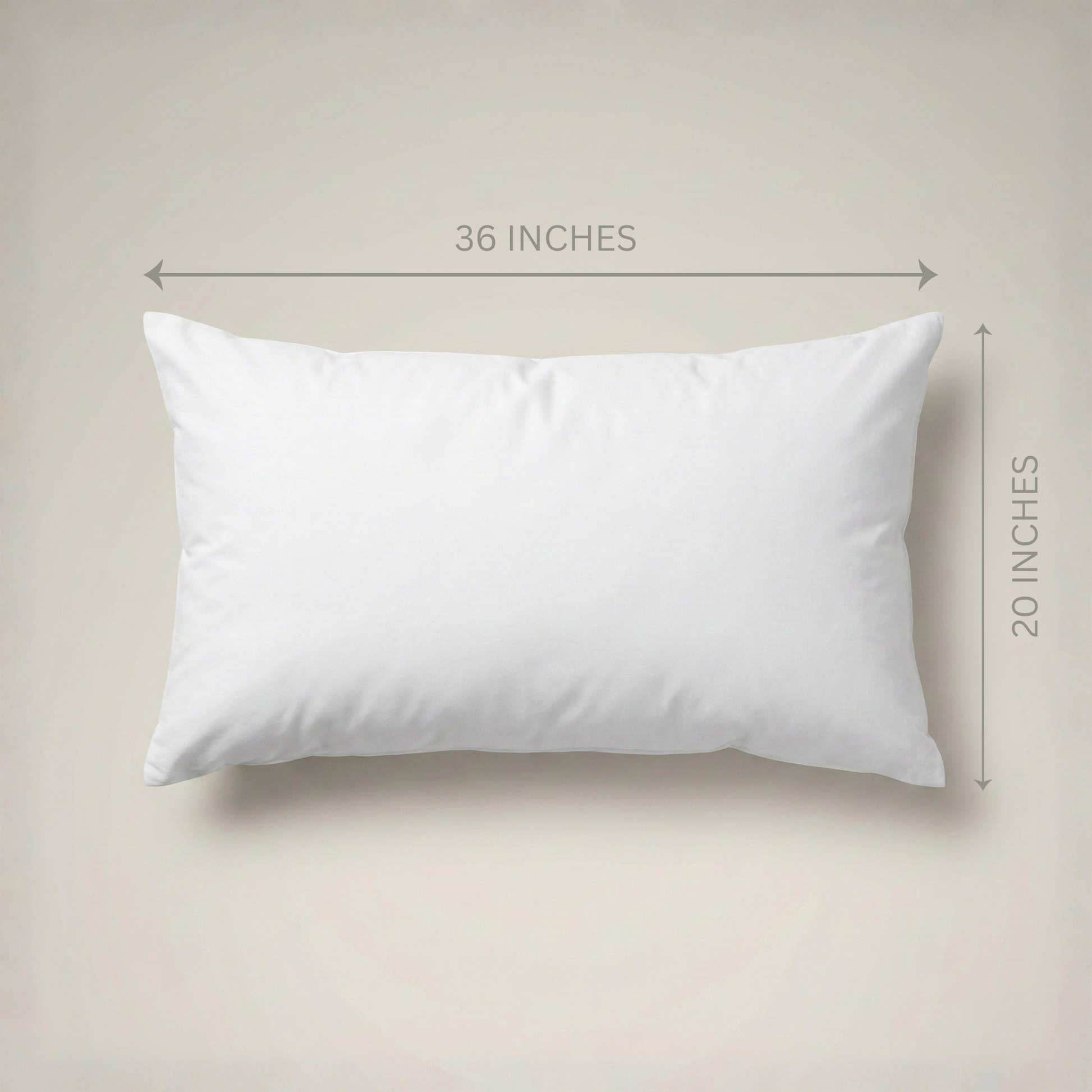 PI-2514-2036_2|White rectangular king size 36x20 inch pillow insert, providing plush, supportive comfort for large bed pillows.