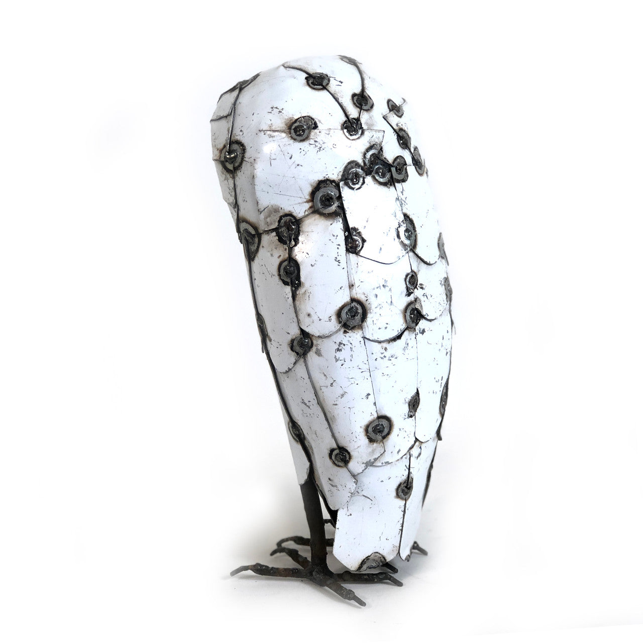 Recycled Metal Snowy White Owl - Thumbnail 2