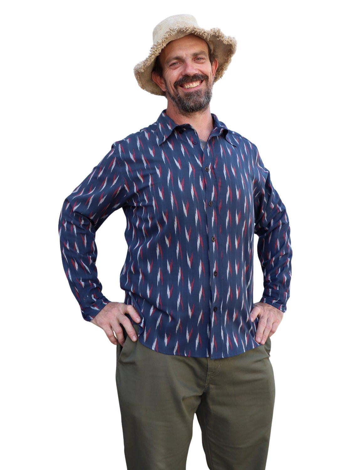 Maritime Organic Cotton Men's Button Down Shirt - Passion Lilie