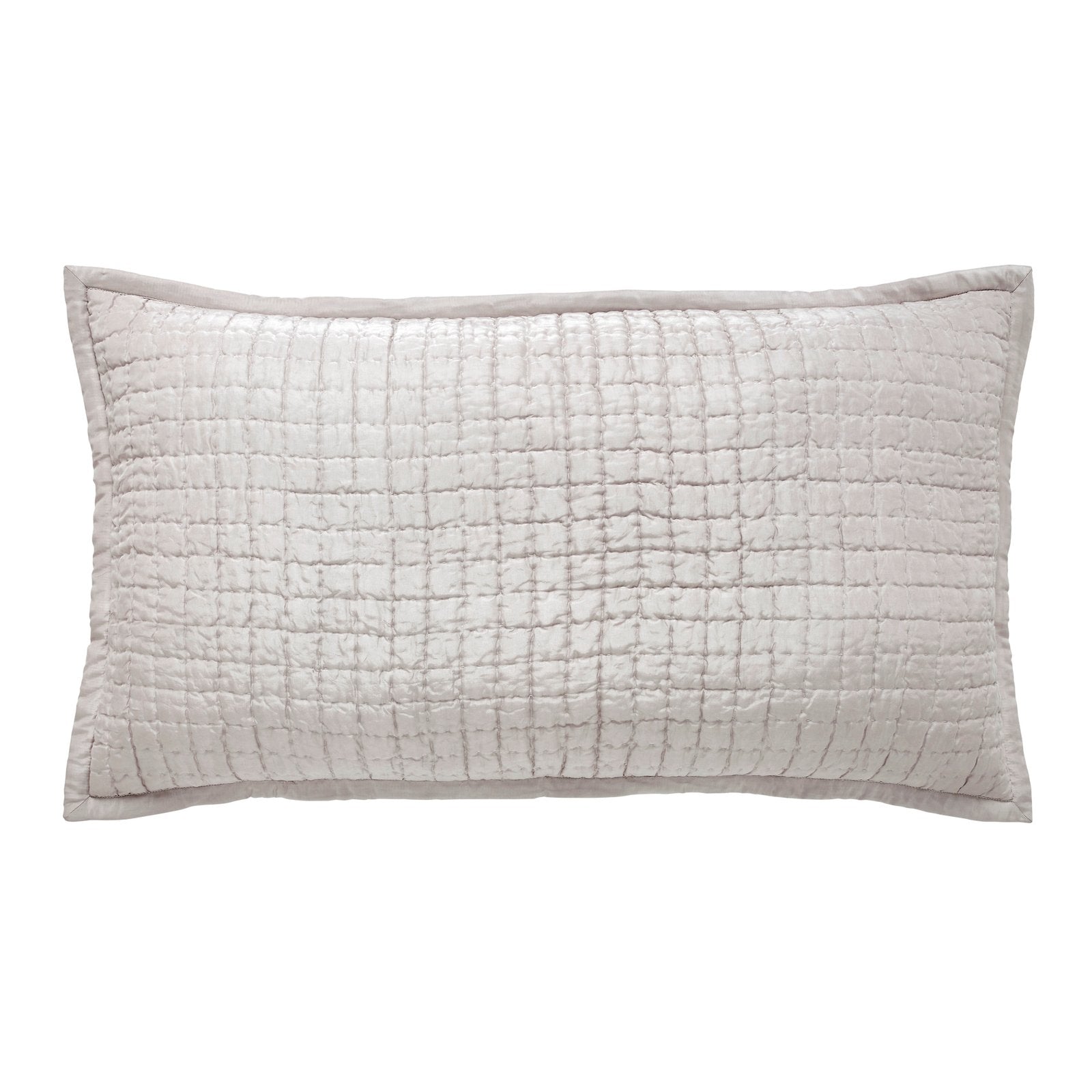 KS-178-2036_1|Elegant light beige square quilted coverlet sham, a refined accent piece for a sophisticated bedroom setting.