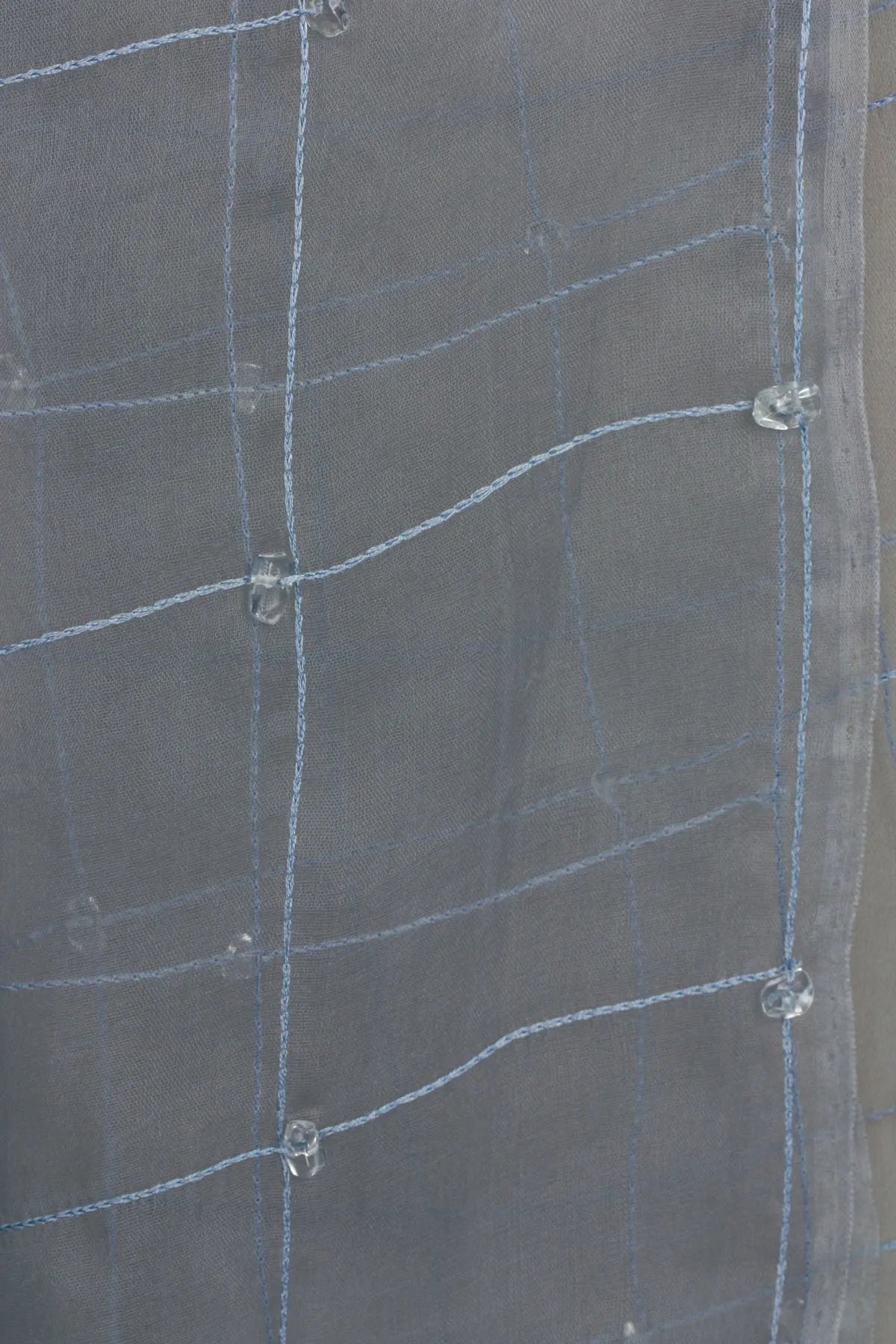 Embroidered Silk Fringed Scarf Light Slate Gray