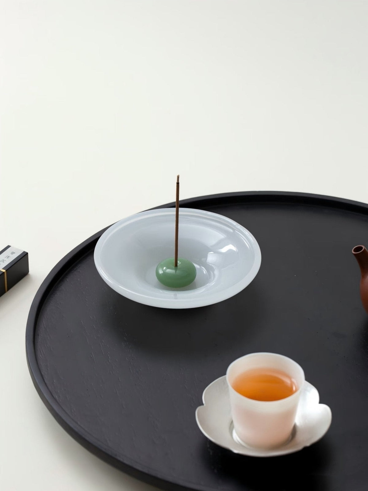Still Pond Incense Stick Holder Burner with Ash Catcher, Zen Accent Decor for Hygge Living -Candle Holders- Still Pond Incense Stick Holder-Jade Ripple - INSPECIAL HOME