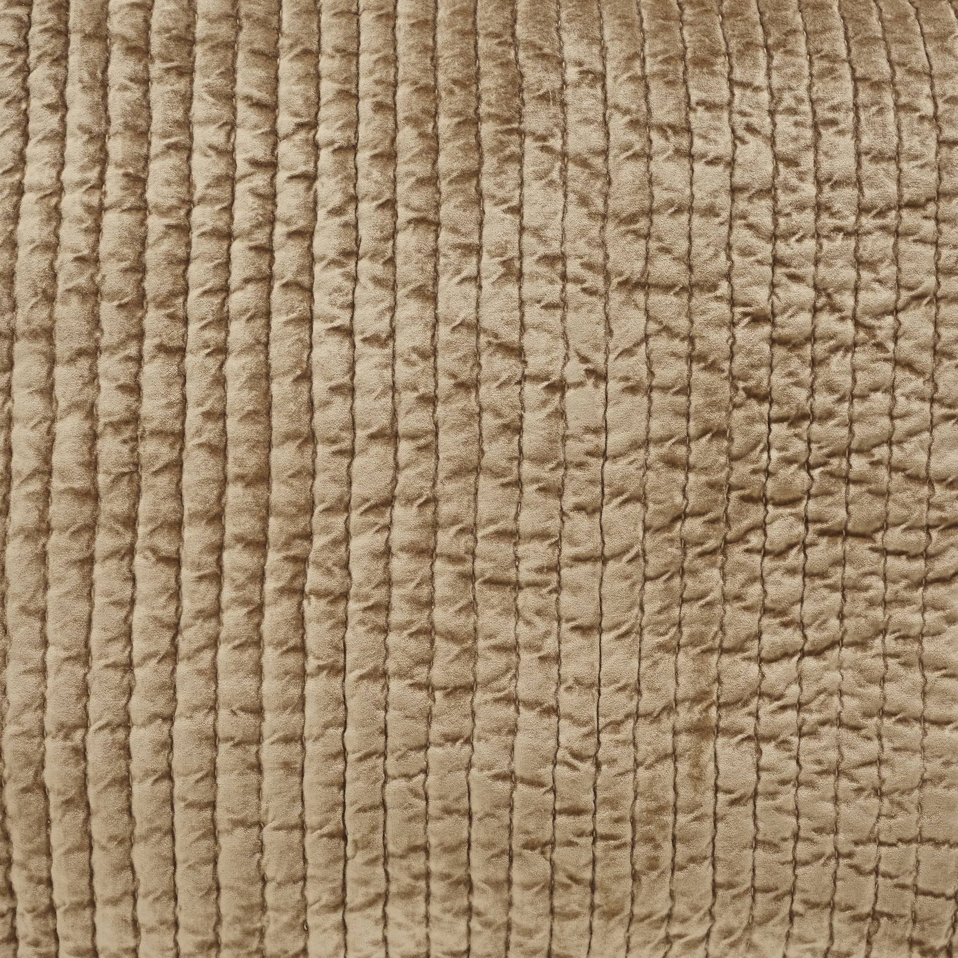 ES-362-2626-LOT1_2|Close-up of rich brown-gold quilted fabric, displaying a textured rectangular pattern for warm, inviting decor.
