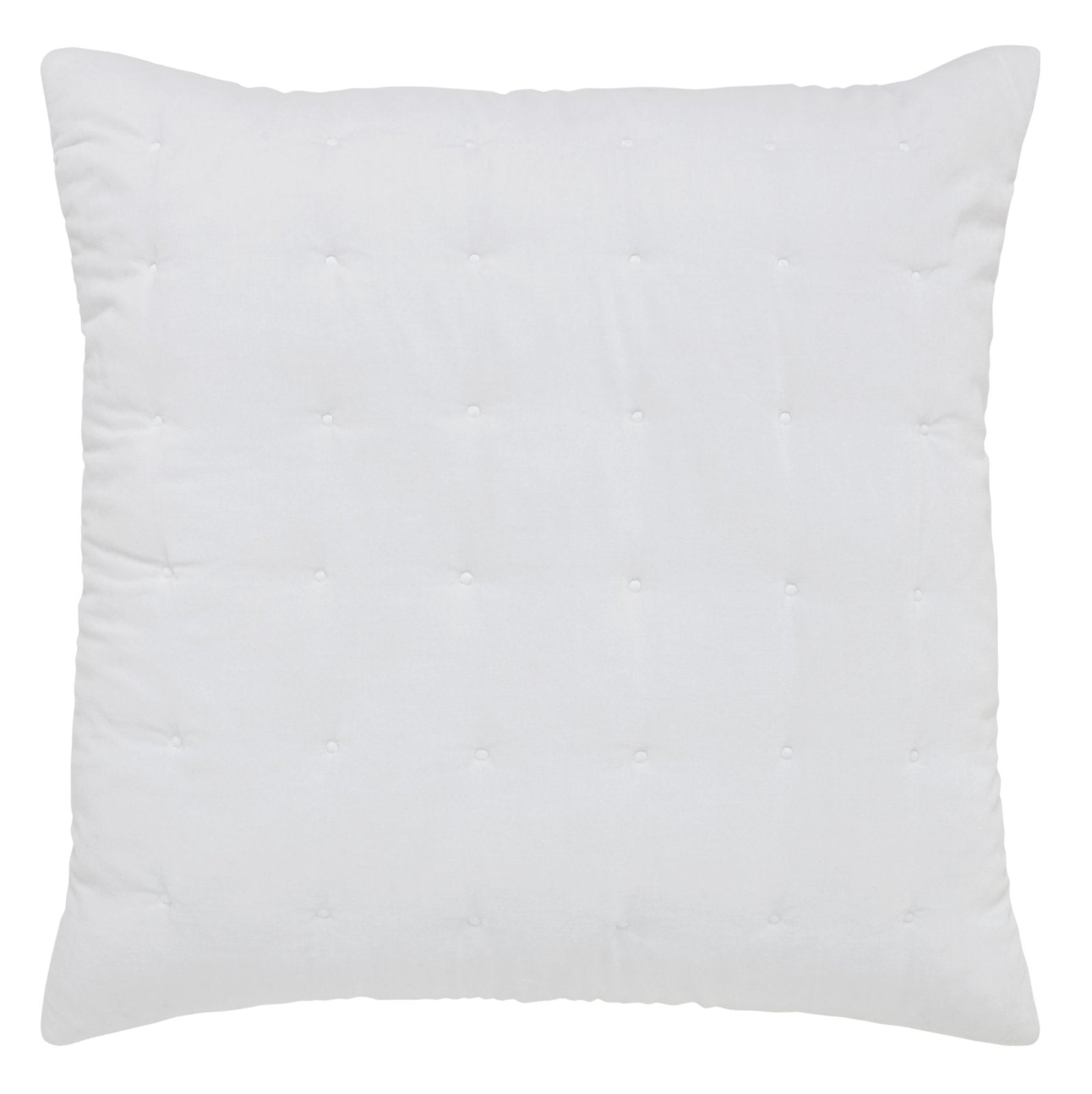 ES-353-2626_1|Crisp white quilted pillow with classic grid stitching, a versatile and soft bedding accent for modern interiors.