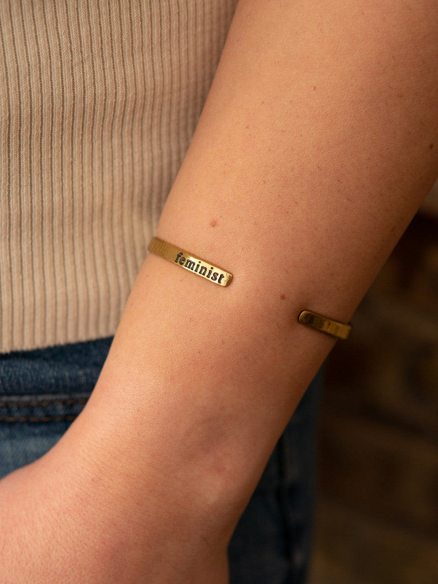 Subtle Brass Feminist Cuff | Fair Anita