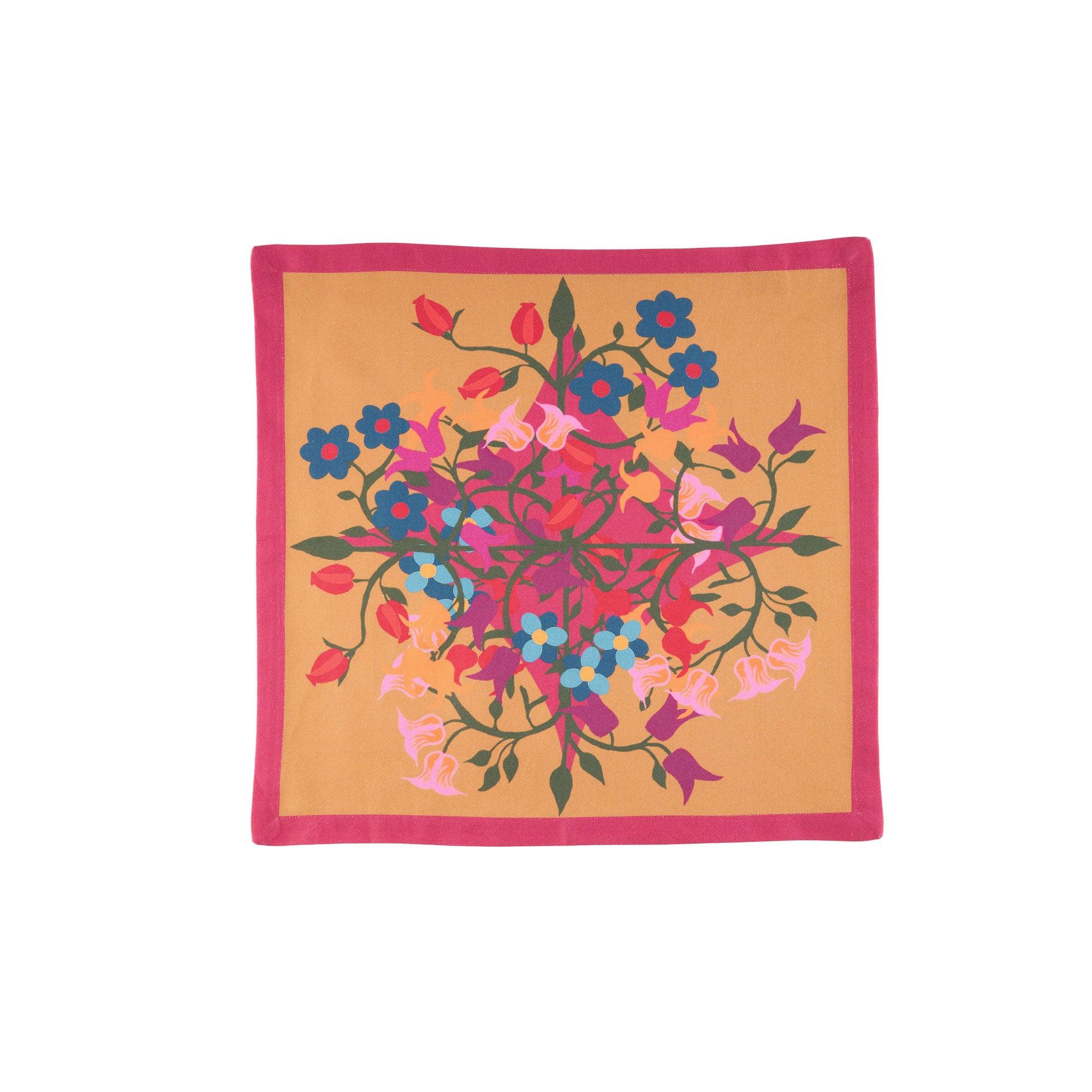 6 Napkins Blumen Orange Offcut Version - Thumbnail 4