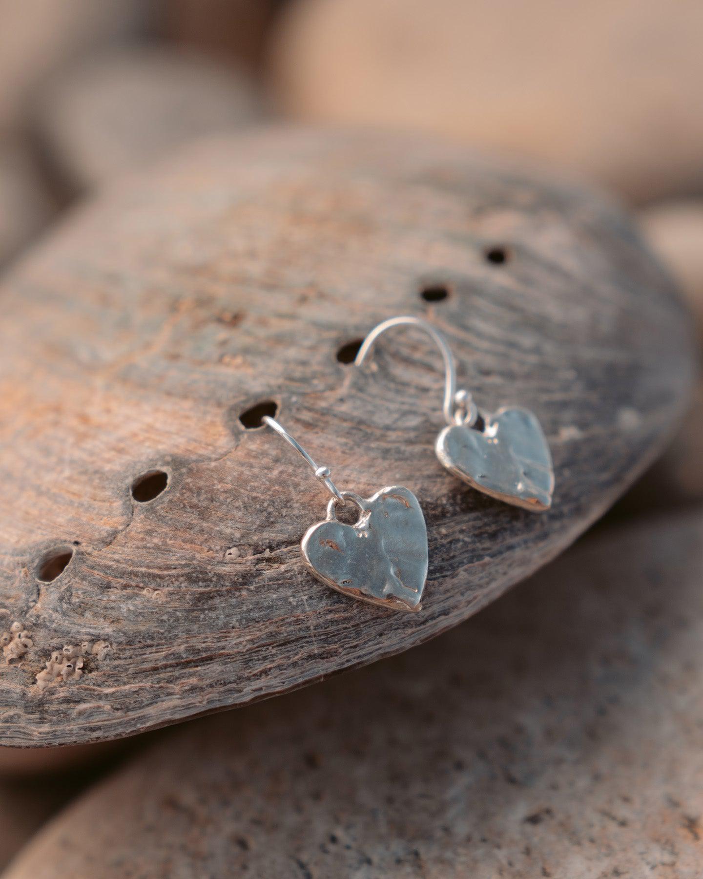 Eros Silver Heart Earrings - Dea Dia