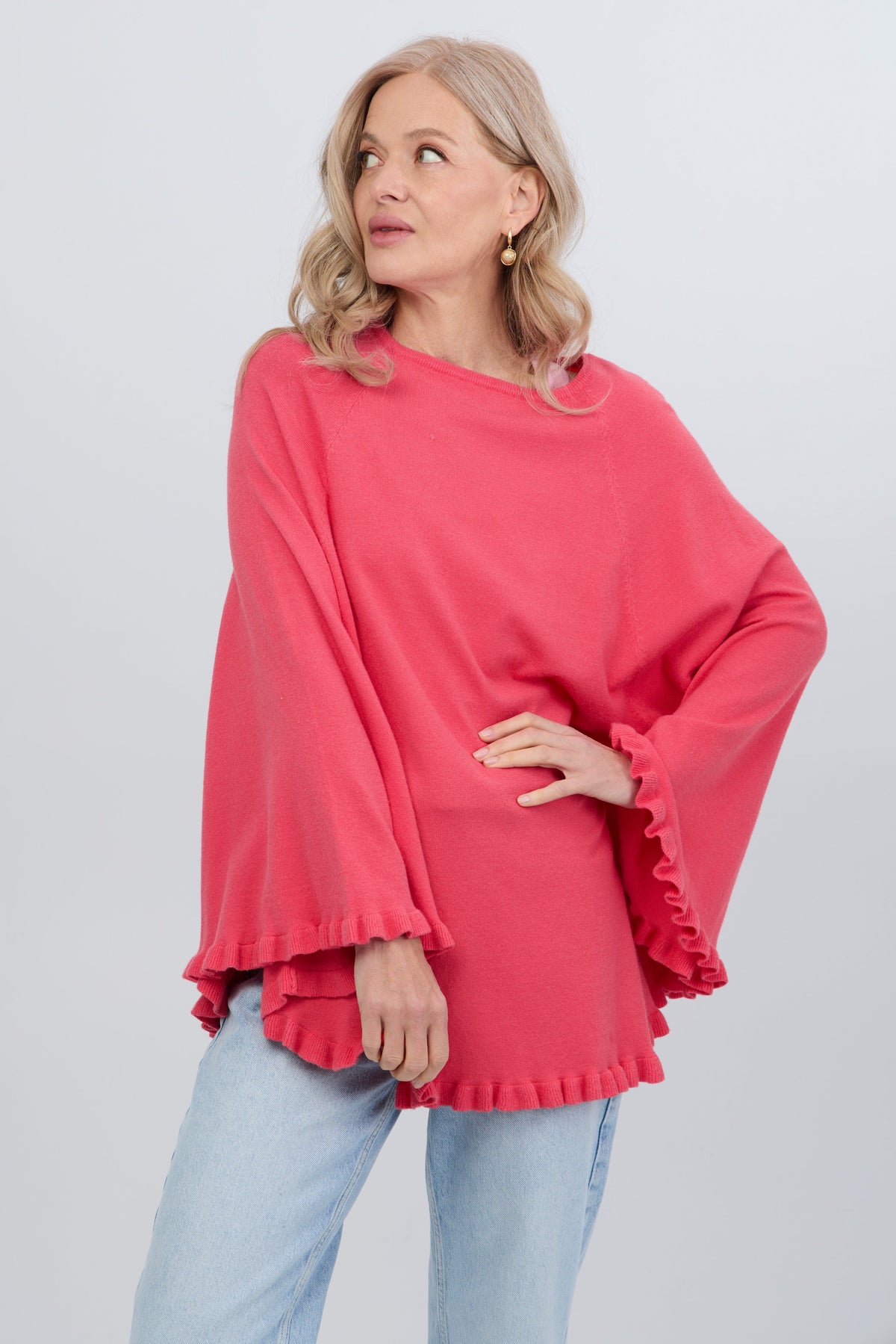 Talia Poncho Light Coral