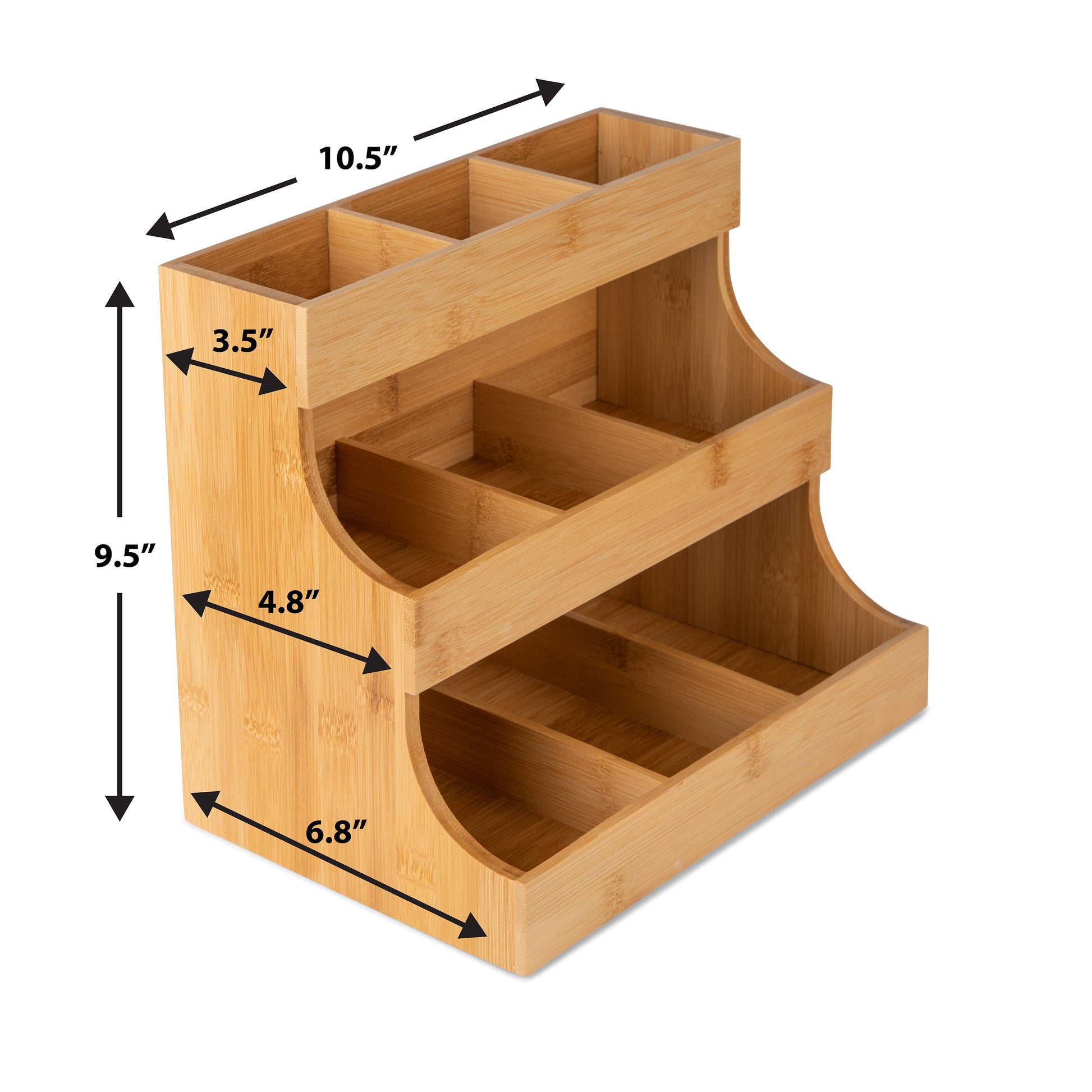 bamboo tea organizer size measurement