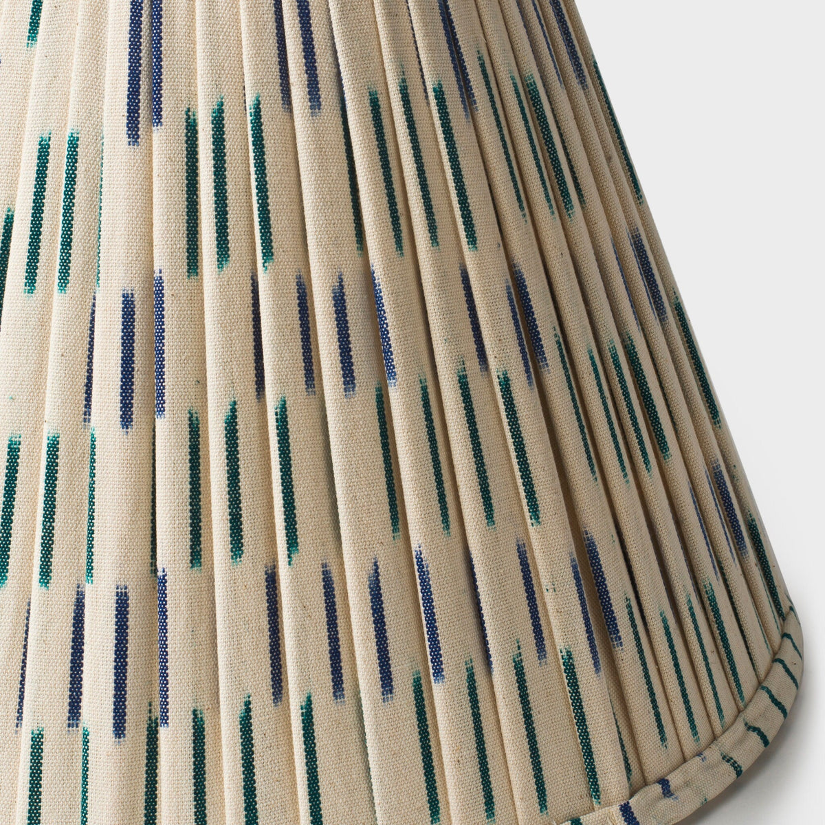 Close-up of pleated ikat fabric pattern
