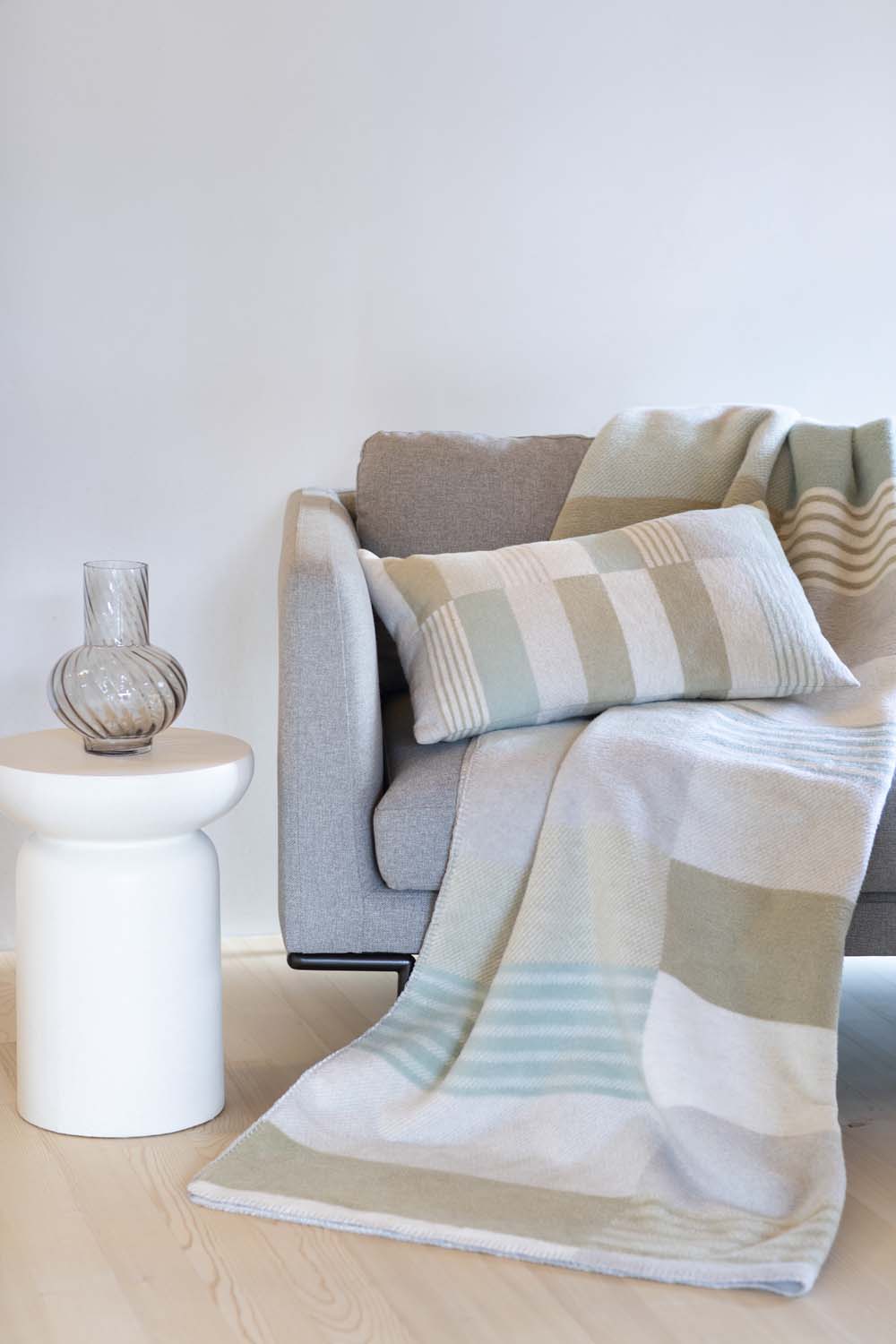 SAVONA throw "lines/rectangles" in . Throw Blanket made by David Fussenegger , a family-run mill in Austria.