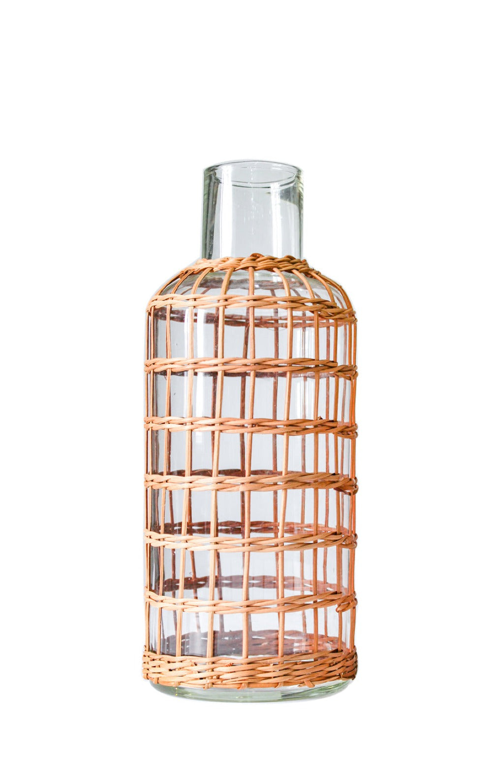 Rattan Cage Vase Carafe Medium Glass Rattan Carafes Rattan 6880-T8562GRattanCageVaseCarafeMedium