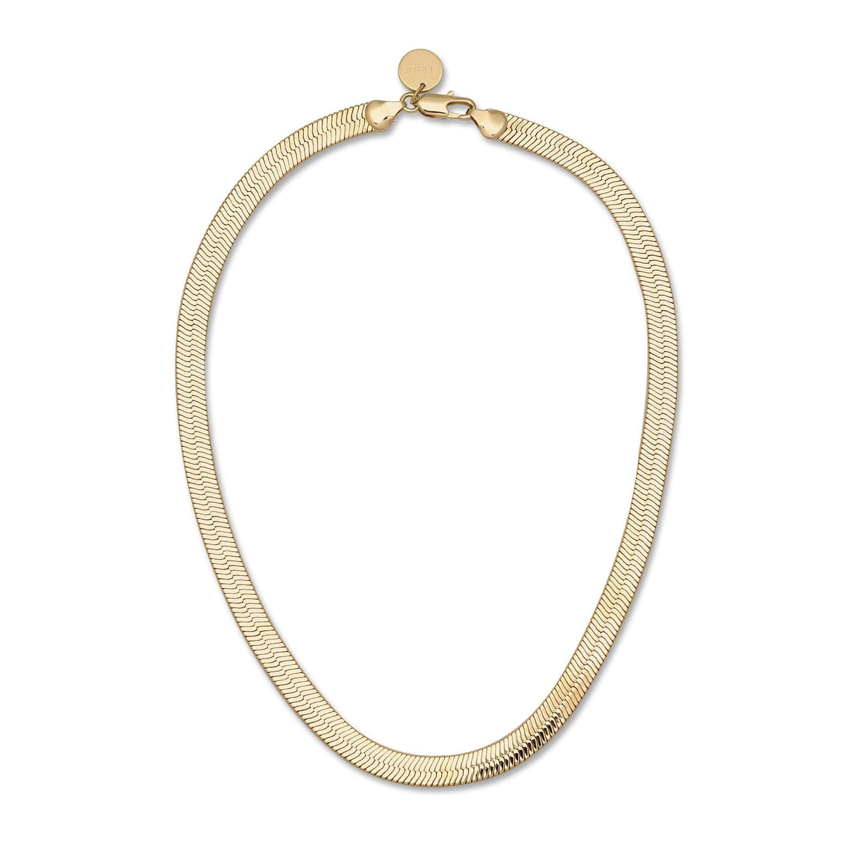 Gold Herringbone Chain Necklace from 7mm Viper Chain Necklace collection