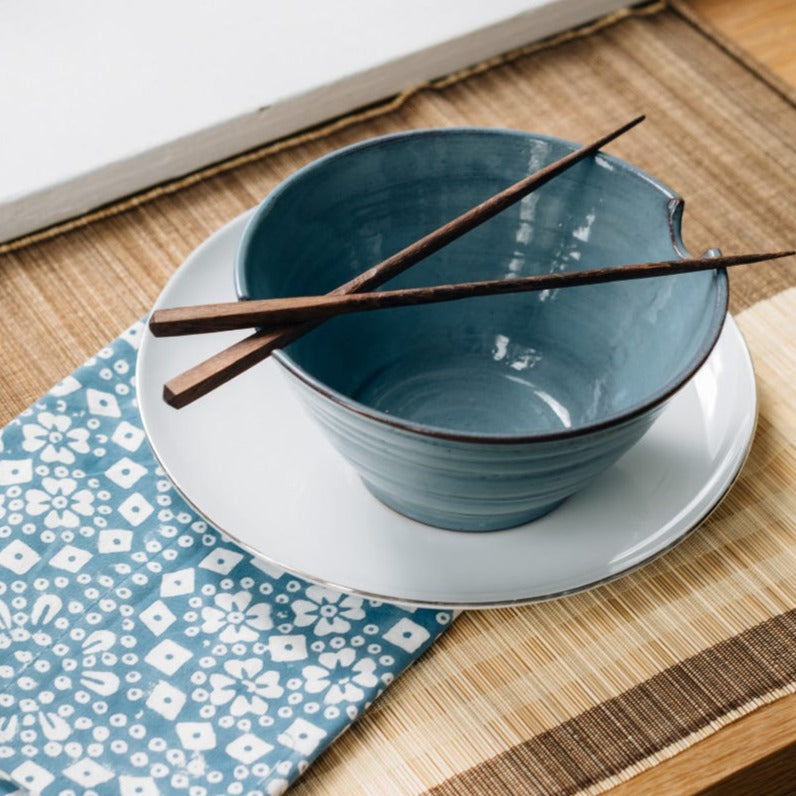 Chopsticks & Blue Bowl Set - Thumbnail 4